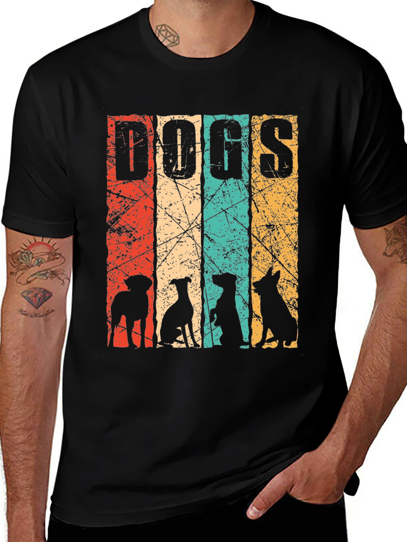 Variant 18 of Retro Dogs Graphic Tee - Vintage Style Comfort