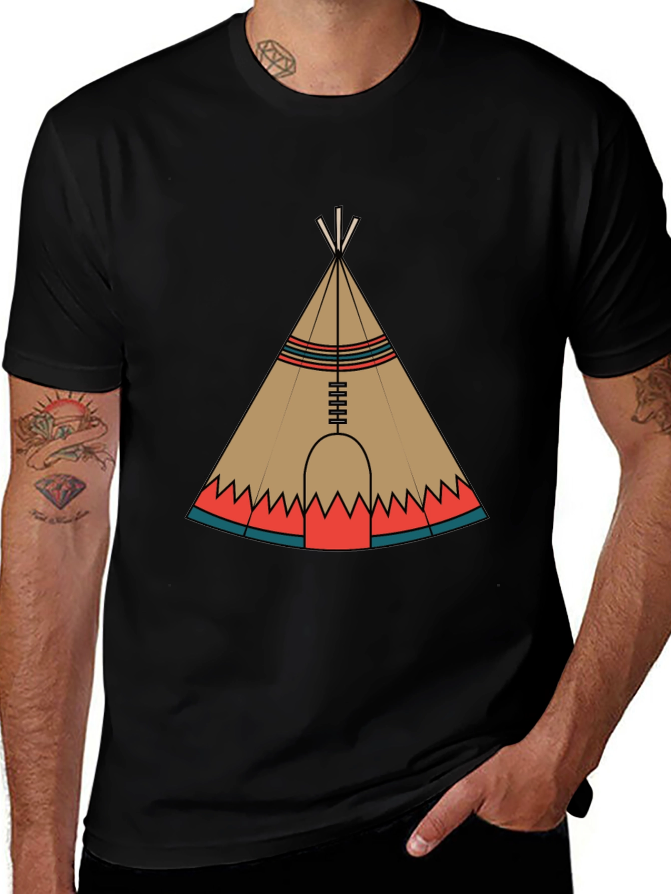 Variant 27 of Teepee Graphic Black T-Shirt