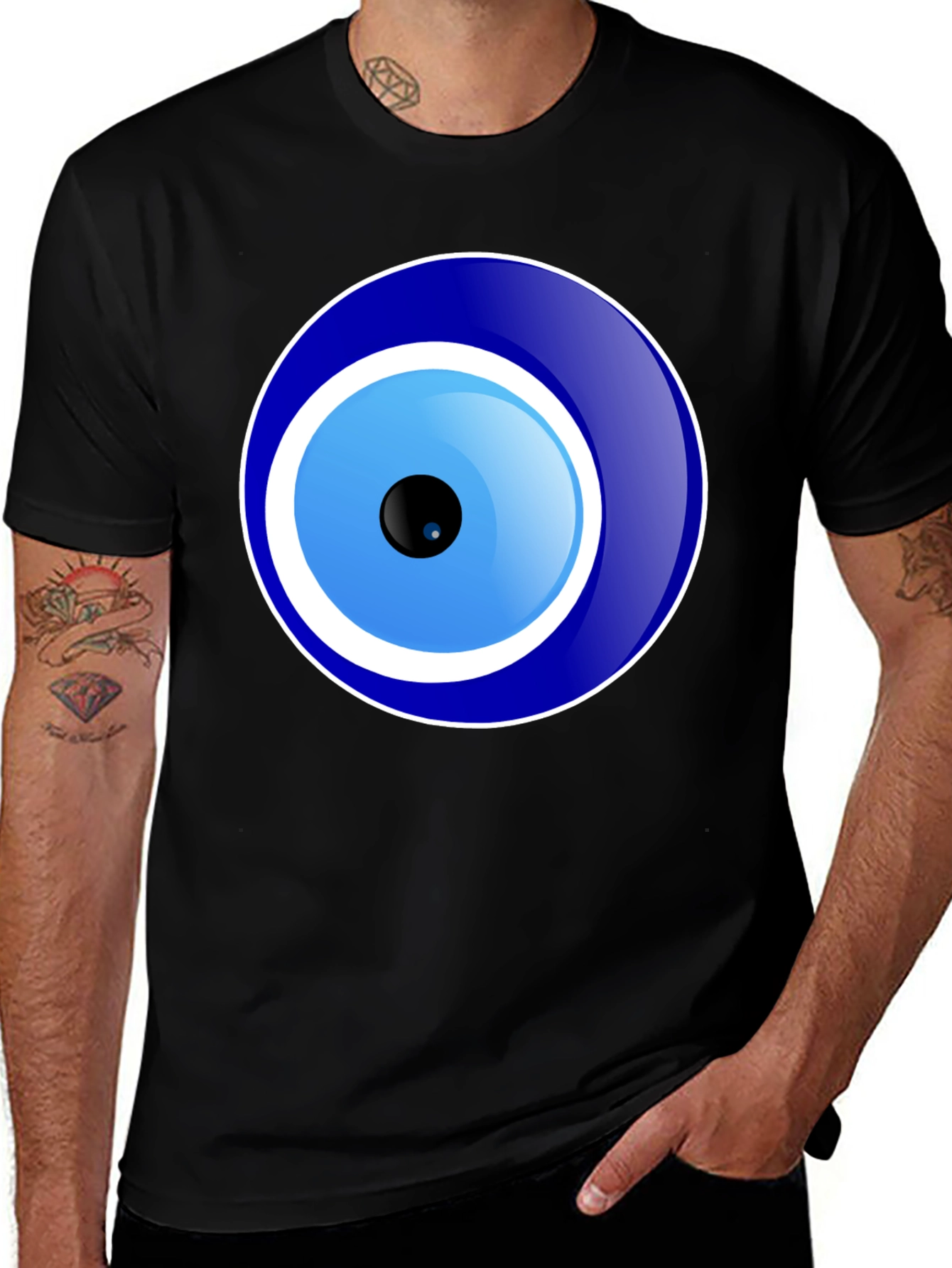 Variant 14 of Evil Eye Graphic T-Shirt - Unisex Black Tee