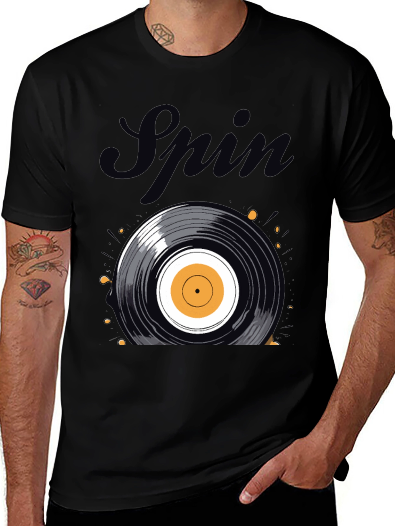 Variant 25 of Spin Record Graphic Tee - Retro Music T-Shirt