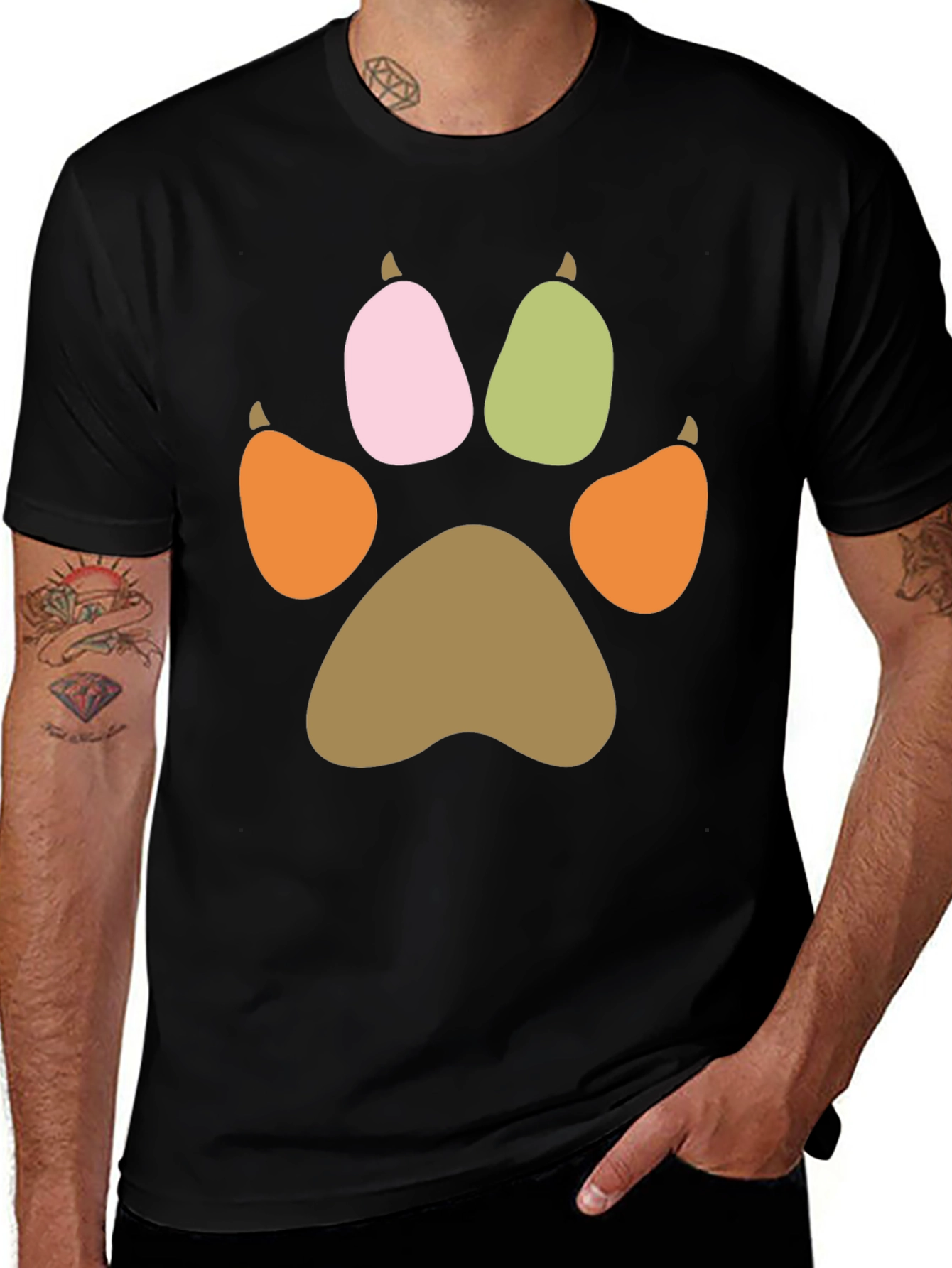 Variant 26 of Paw Print Graphic T-Shirt - Casual Comfort