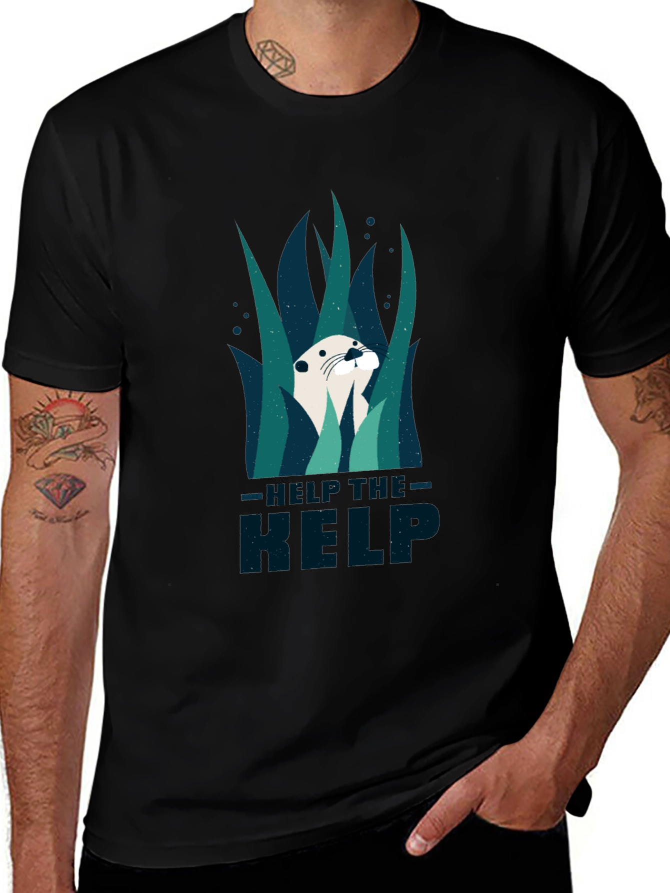 Variant 12 of Otter Graphic Tee - Help The Kelp