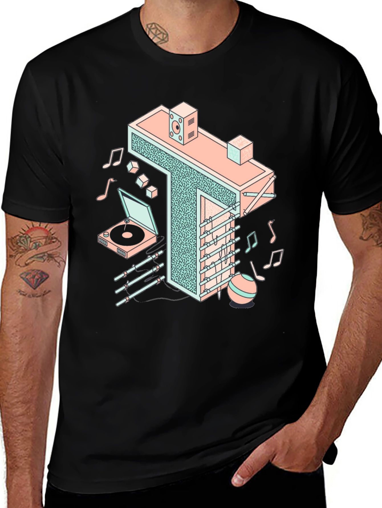 Variant 16 of Retro Isometric Music T-Shirt