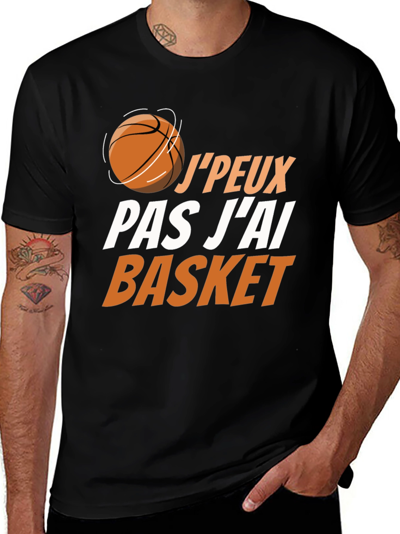Variant 9 of J'peux Pas J'ai Basket Black Graphic Tee