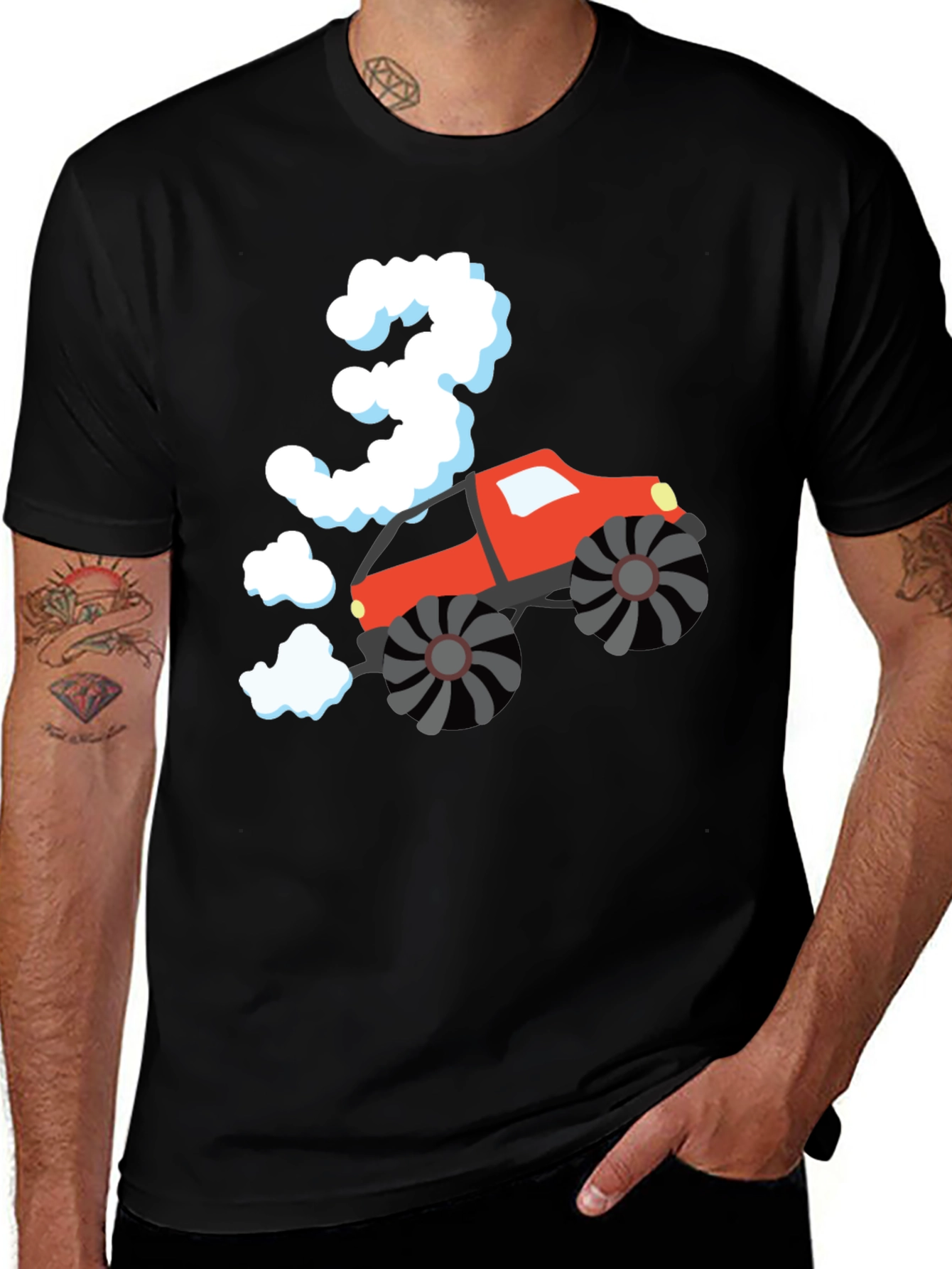 Variant 6 of Monster Truck Birthday T-Shirt - Age 3