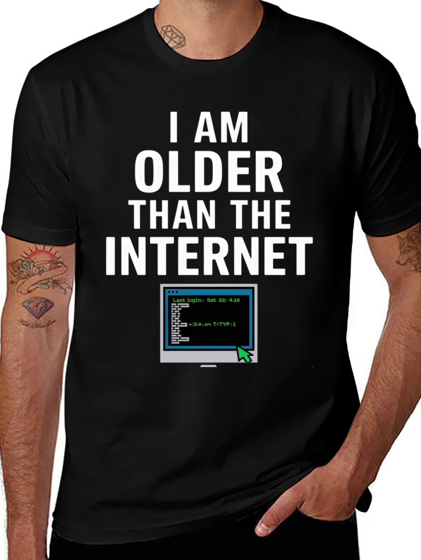 Variant 24 of I AM Older Than the Internet Black T-Shirt