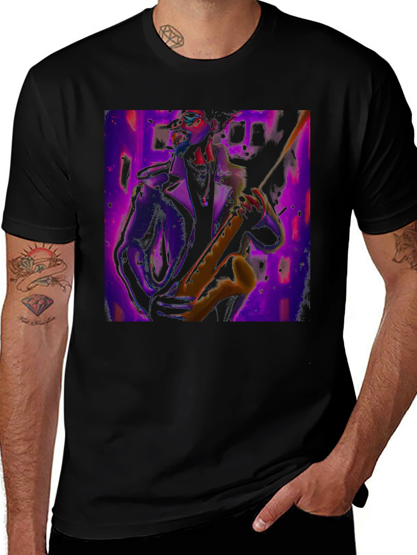 Variant 6 of Jazz Saxophone Player Graphic Tee