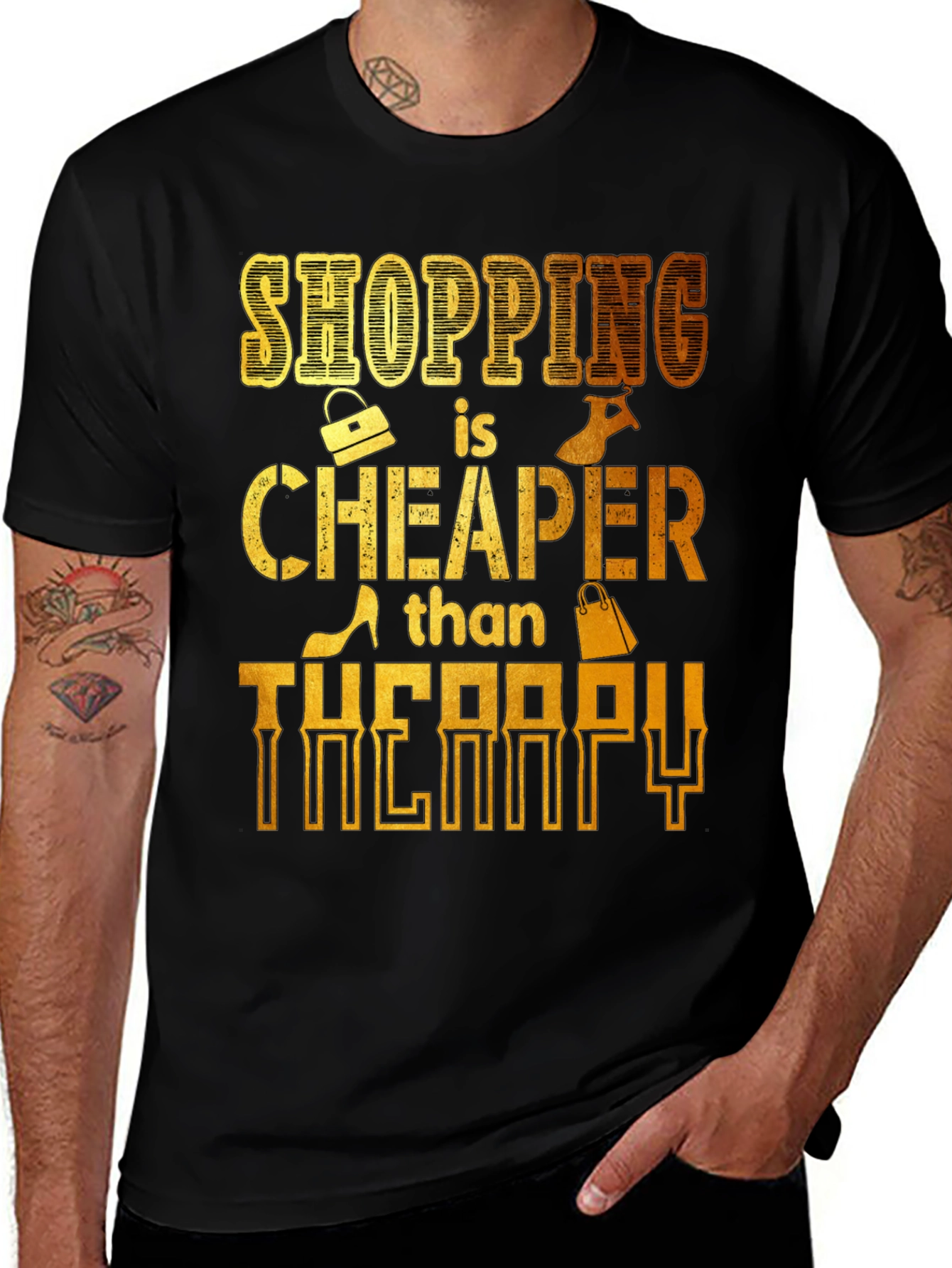 Shopping is Cheaper Than Therapy Graphic Tee