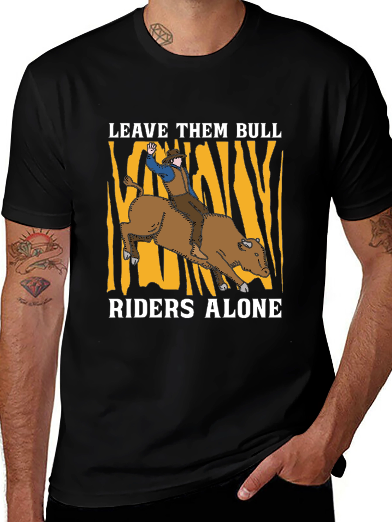 Variant 24 of Leave Them Bull Riders Alone Graphic T-Shirt