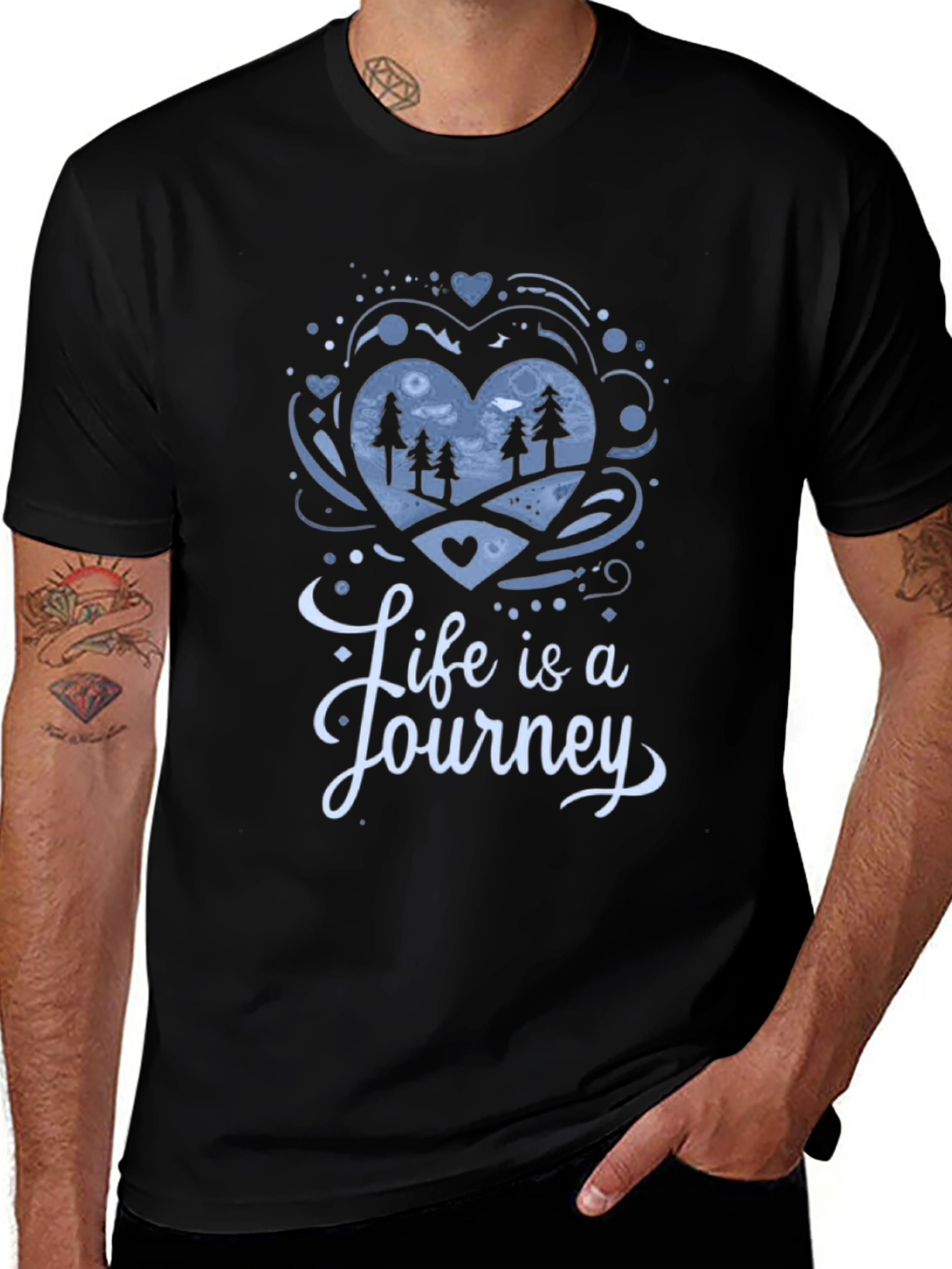 Variant 17 of Life is a Journey Graphic Tee - Black