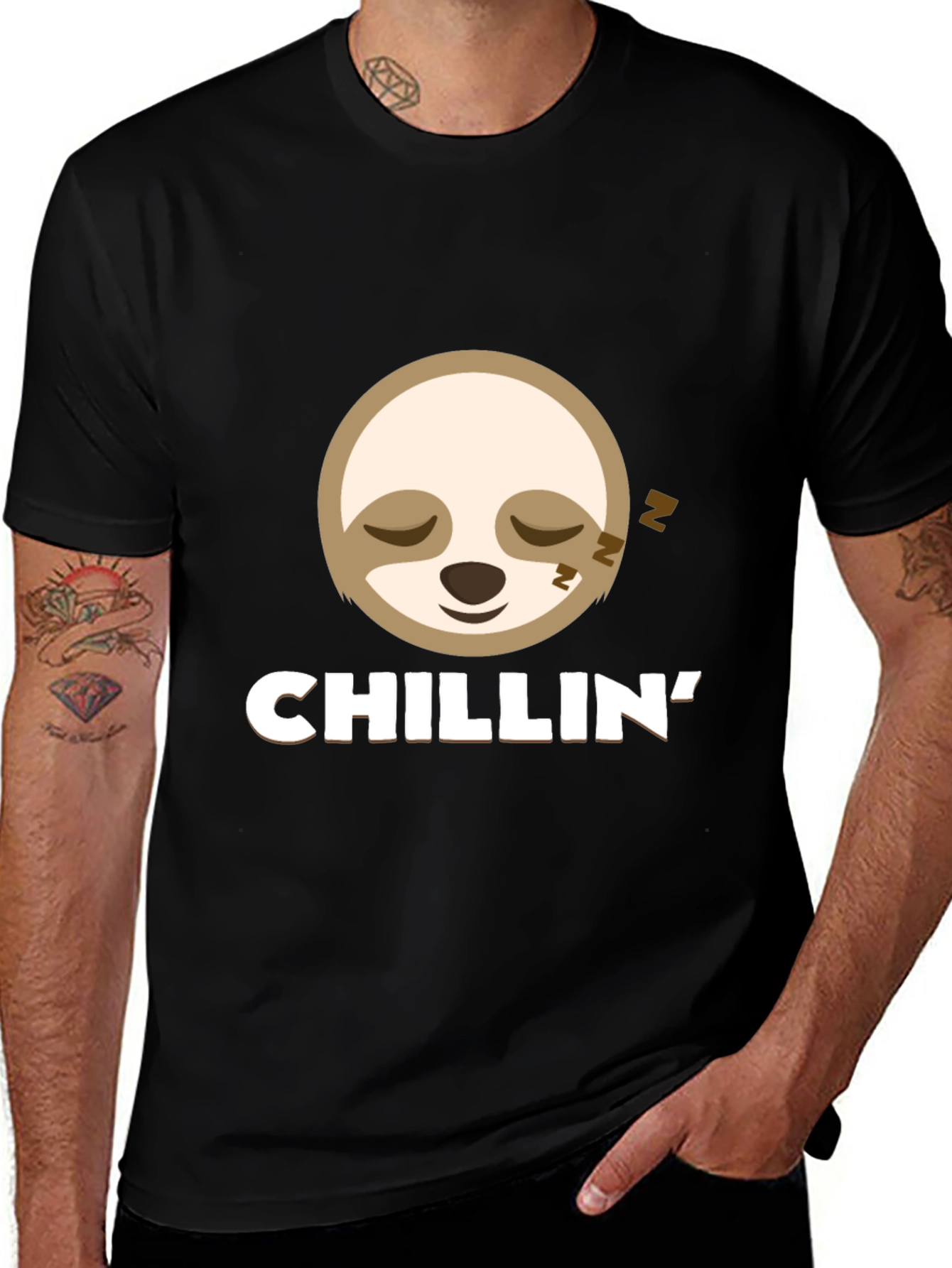 Chillin' Sloth Graphic Tee - Relaxed Comfort