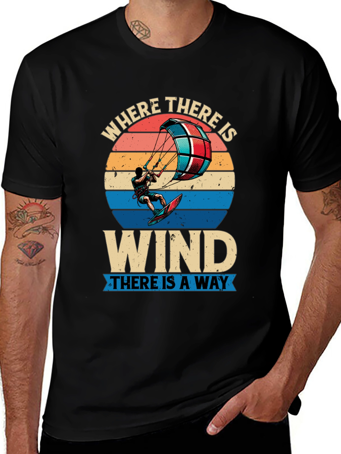 Variant 22 of Kitesurfing Graphic Tee - Where There is Wind