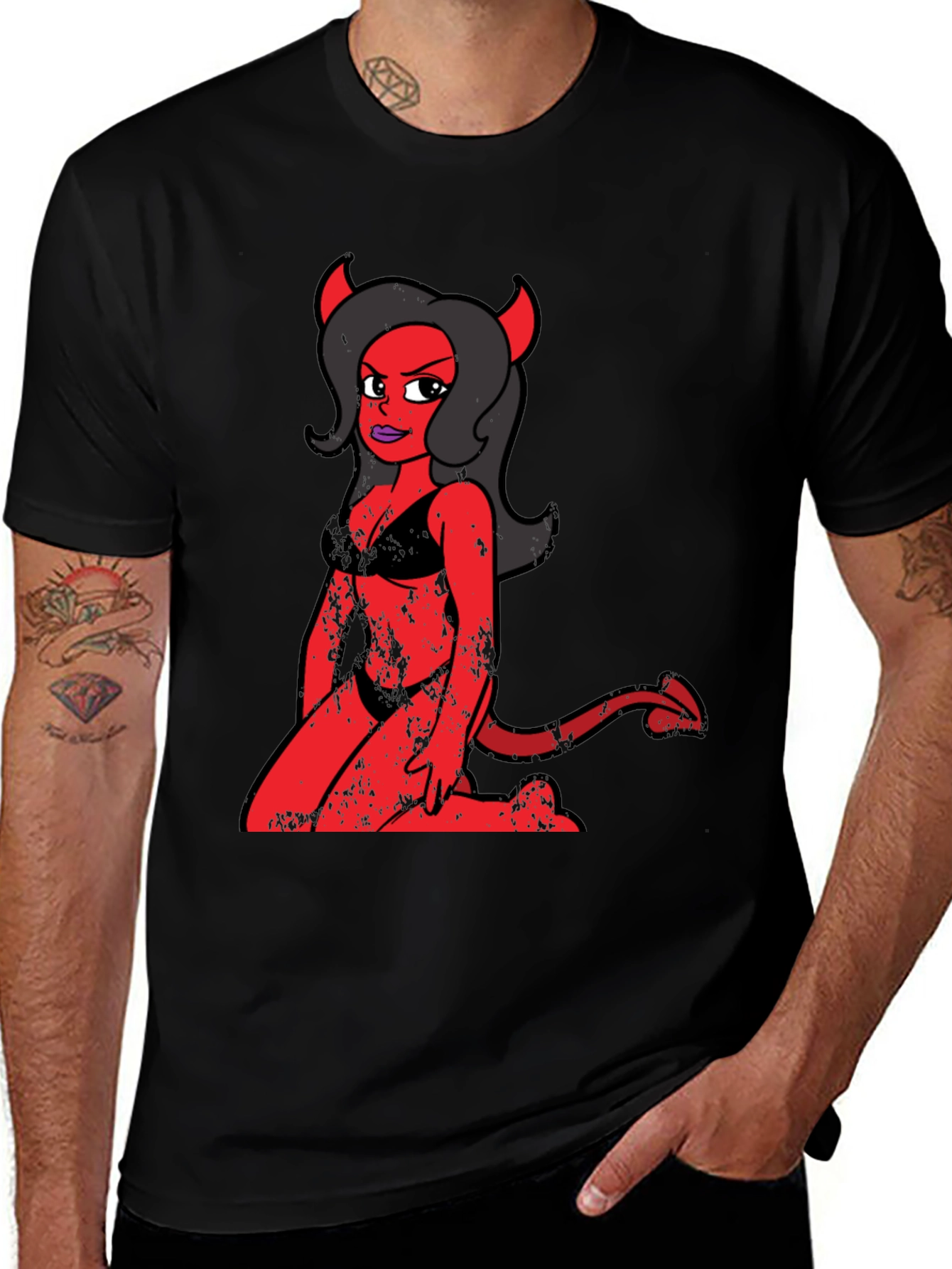 Variant 15 of Devil Girl Graphic Tee - Black