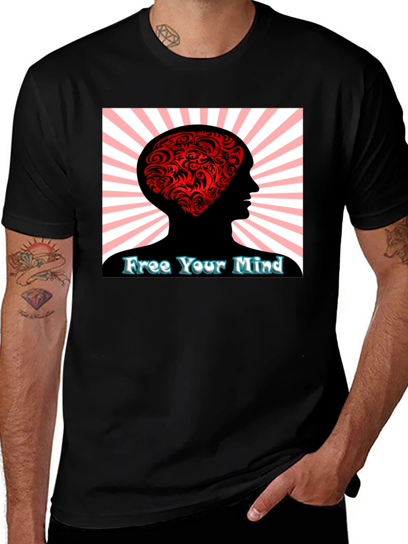 Variant 4 of Free Your Mind Graphic Tee - Stylish Black T-Shirt