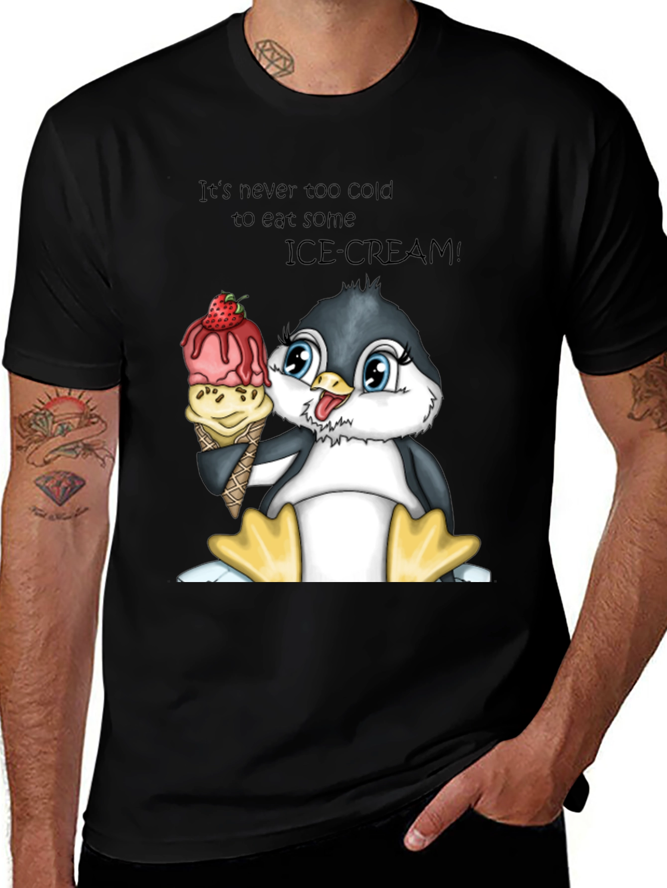 Variant 5 of Penguin Ice Cream T-Shirt - It's Never Too Cold!