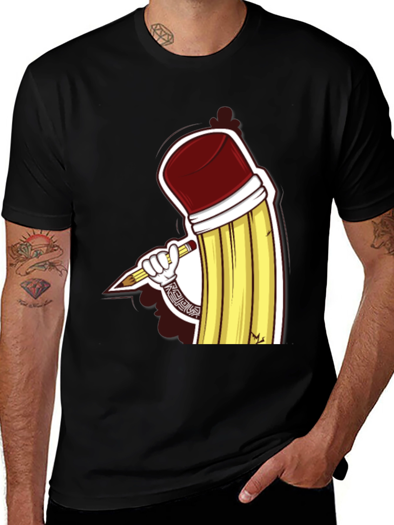 Variant 10 of Pencil Art Graphic Tee - Unique Design