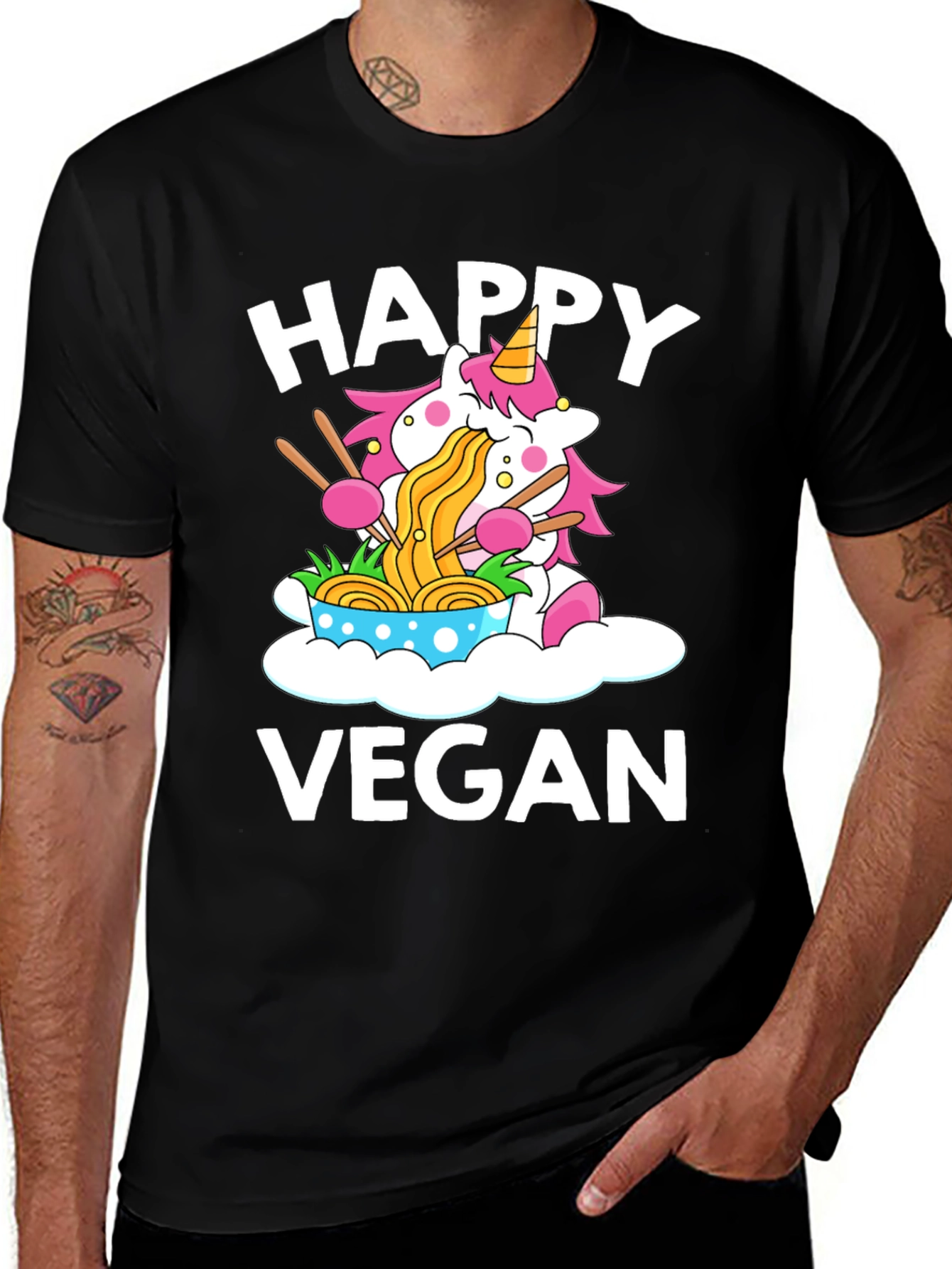 Variant 17 of Happy Vegan Unicorn T-Shirt