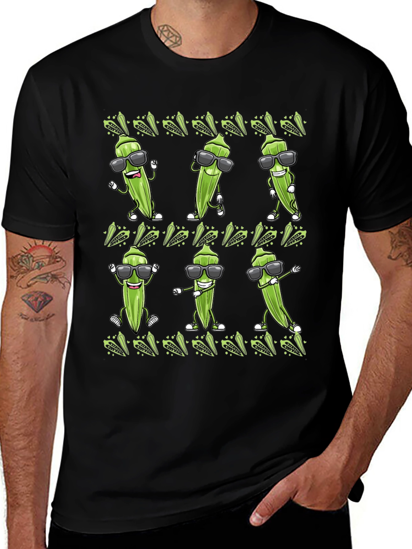 Variant 22 of Cool Okra Pattern T-Shirt