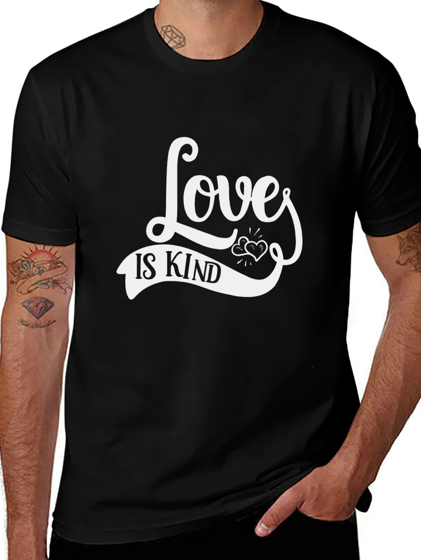Variant 21 of Love Is Kind Graphic Tee - Unisex Black T-Shirt