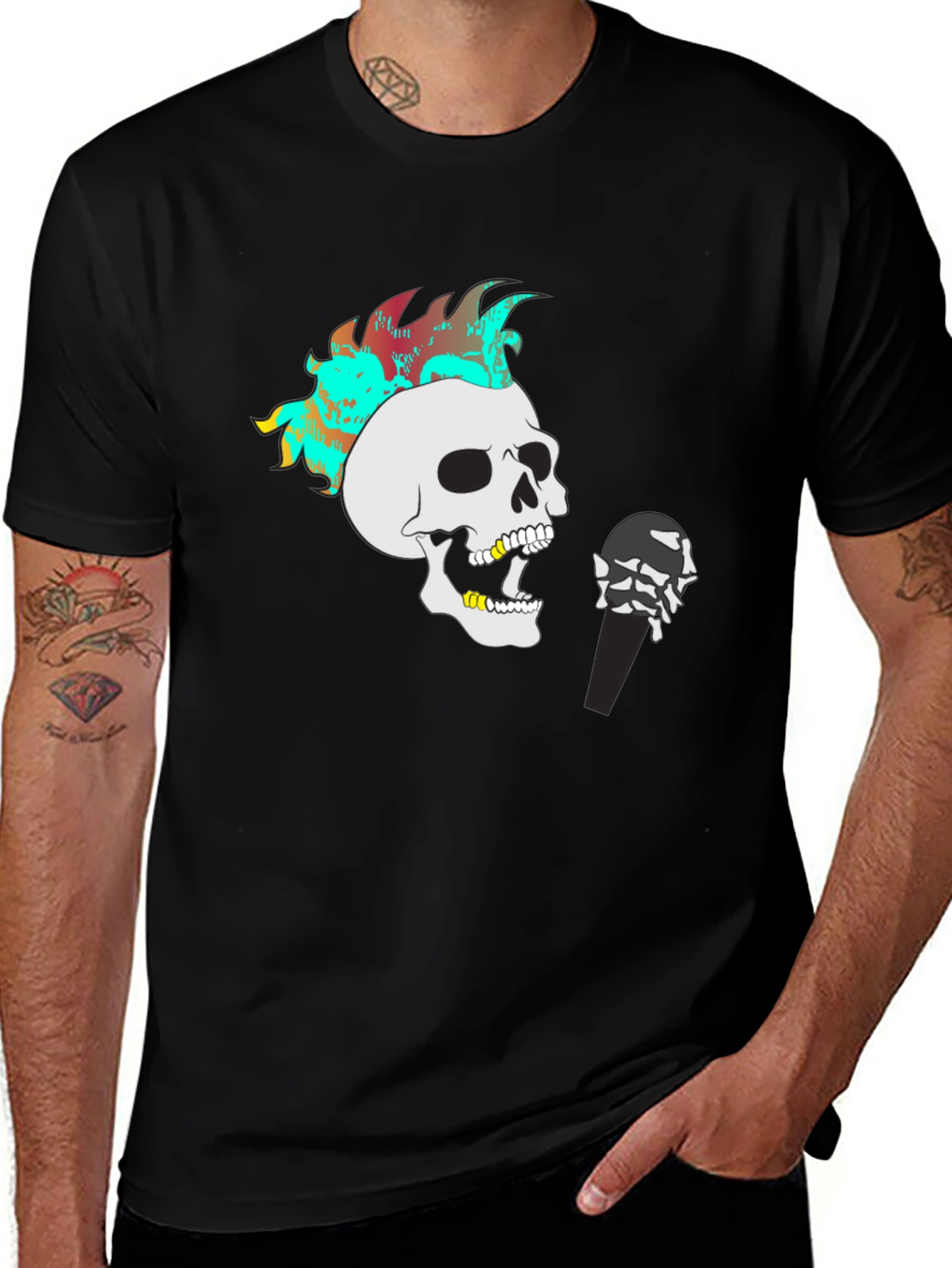 Variant 7 of Skeleton Singer Graphic T-Shirt