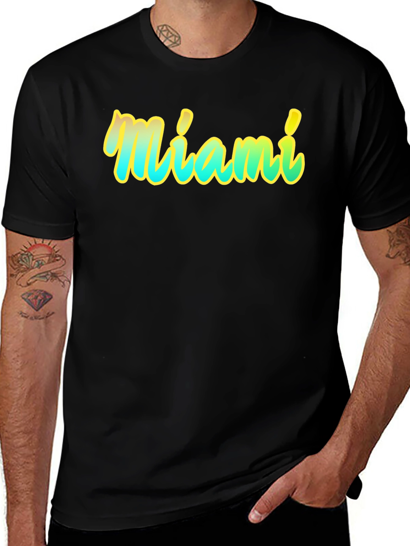 Variant 15 of Miami Graphic T-Shirt - Black