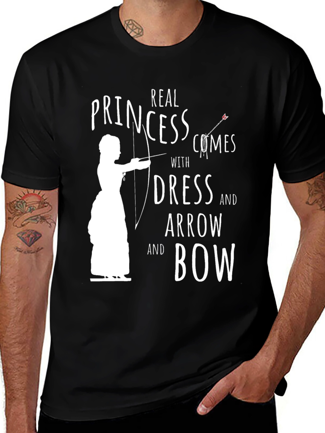Princess Dress Arrow Bow Graphic T-Shirt