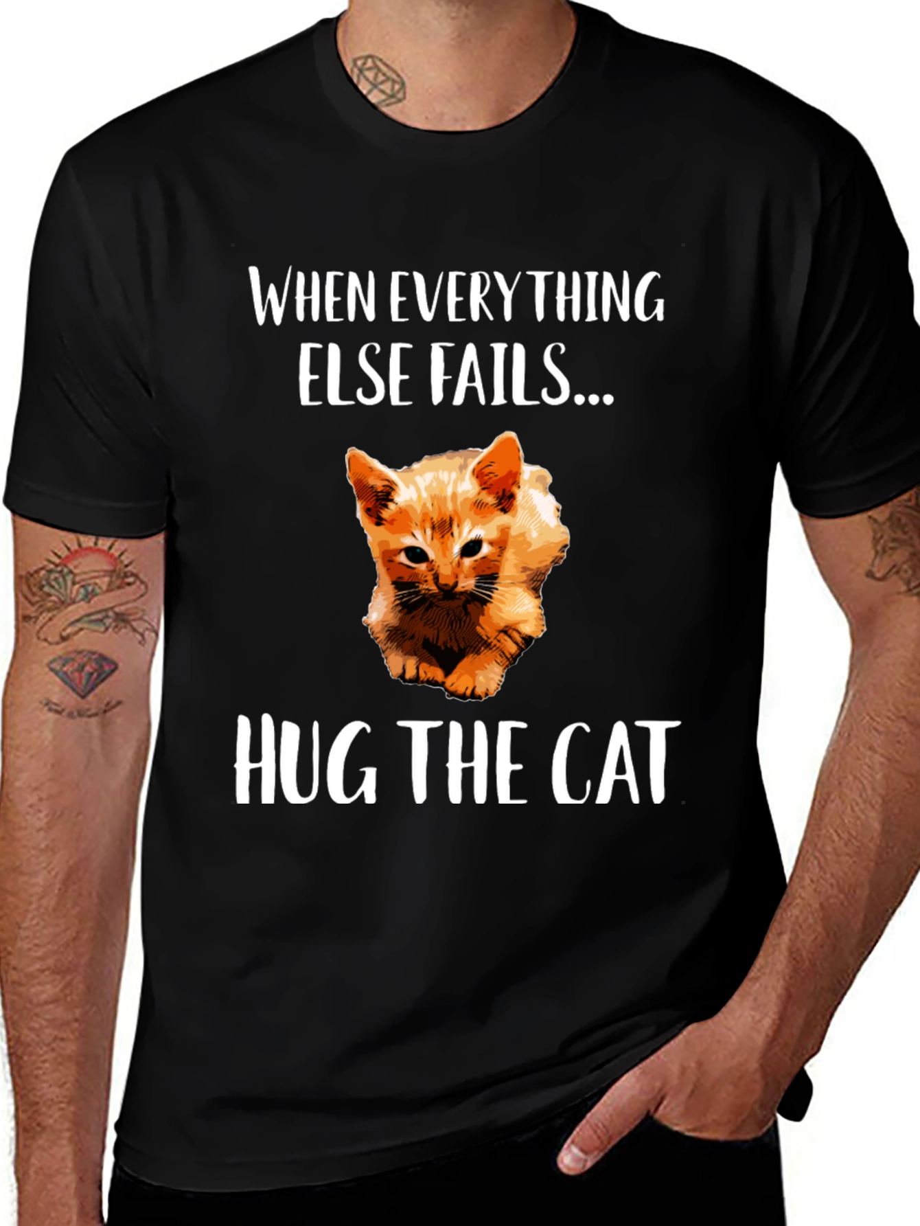 Variant 17 of Hug The Cat T-Shirt Funny Graphic Tee