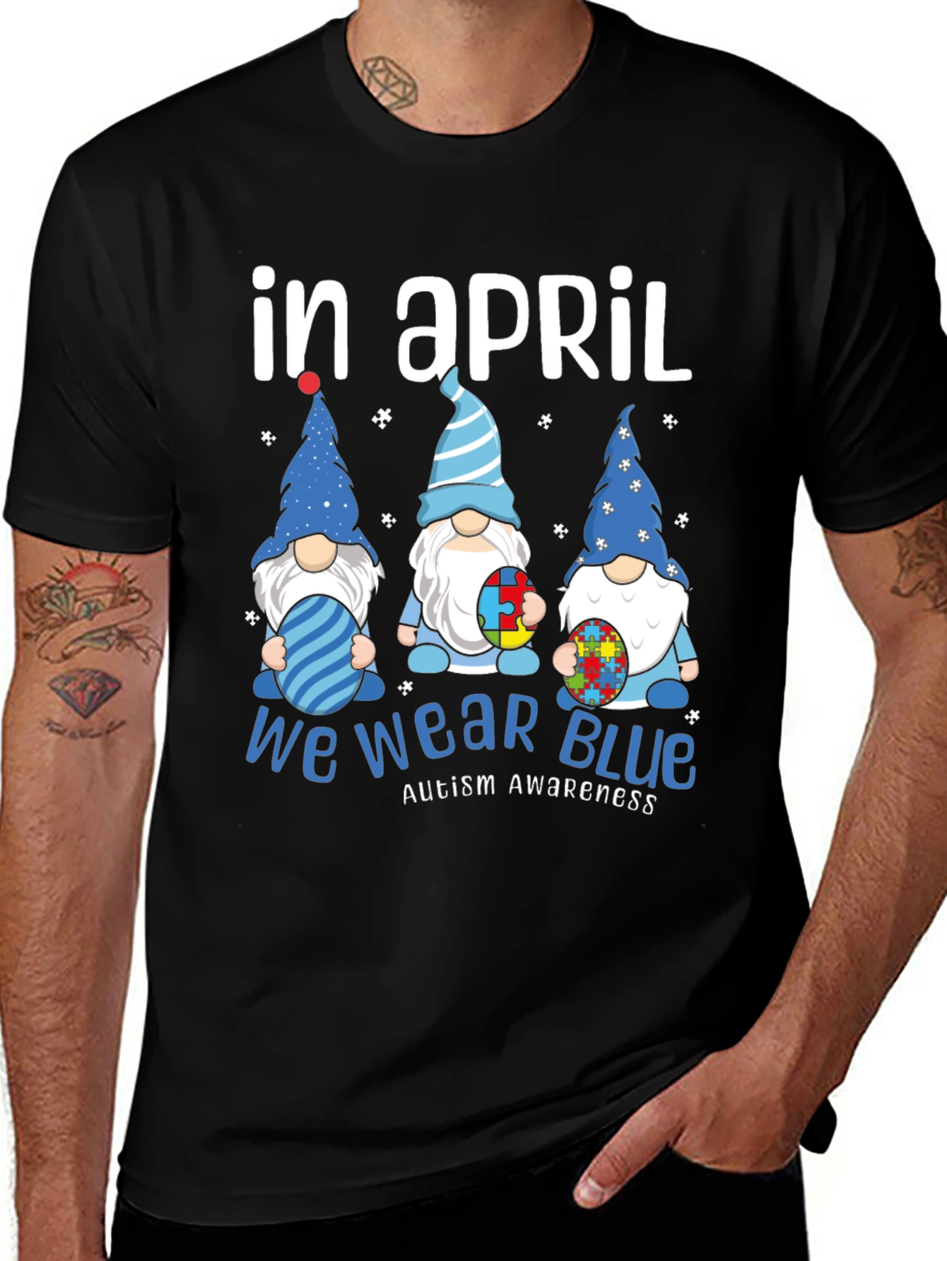 In April We Wear Blue Autism Awareness T-Shirt