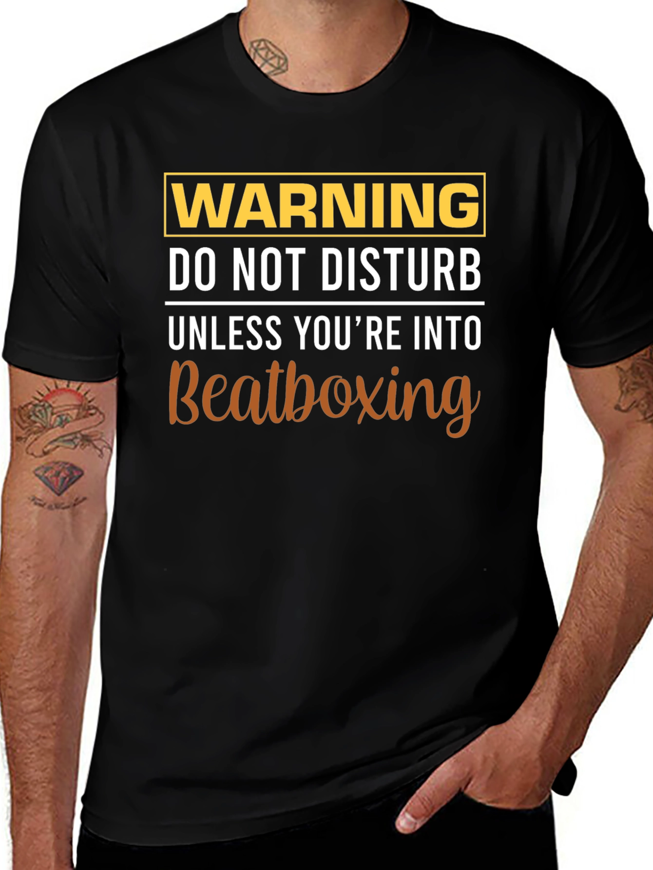 Variant 5 of Warning Beatboxing T-Shirt Funny Tee