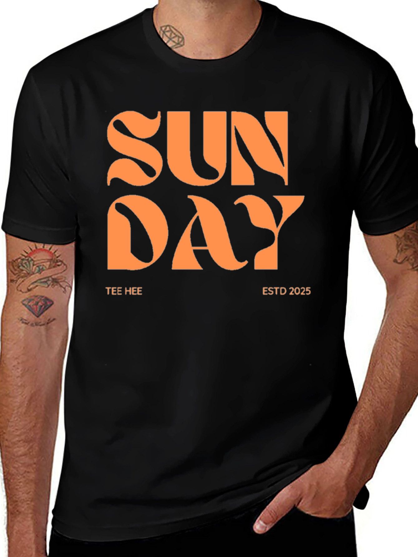 Variant 4 of Sunday Tee - Black Graphic T-Shirt