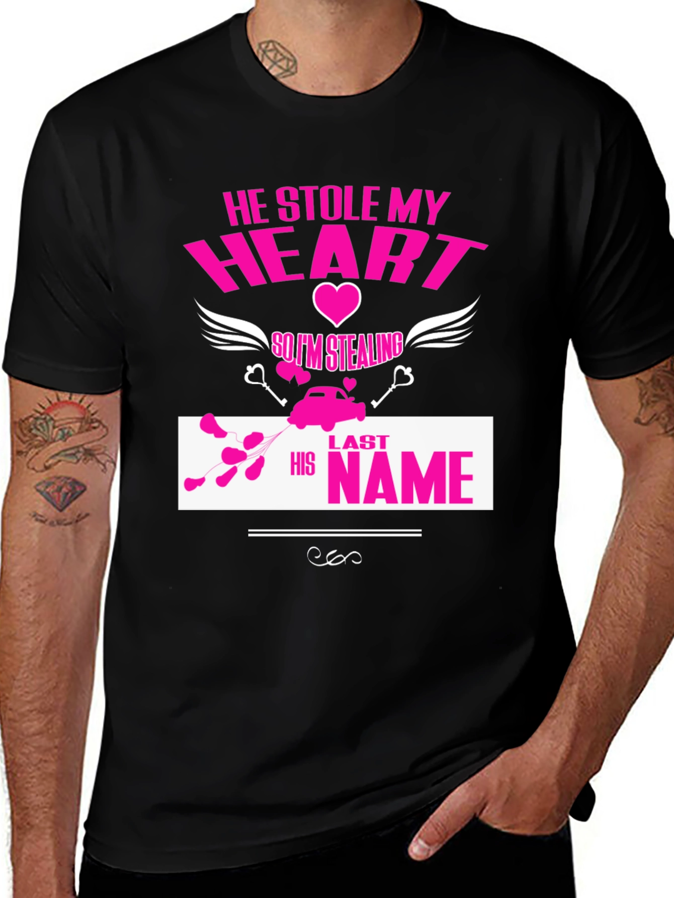 Variant 12 of He Stole My Heart T-Shirt Funny Wedding Tee