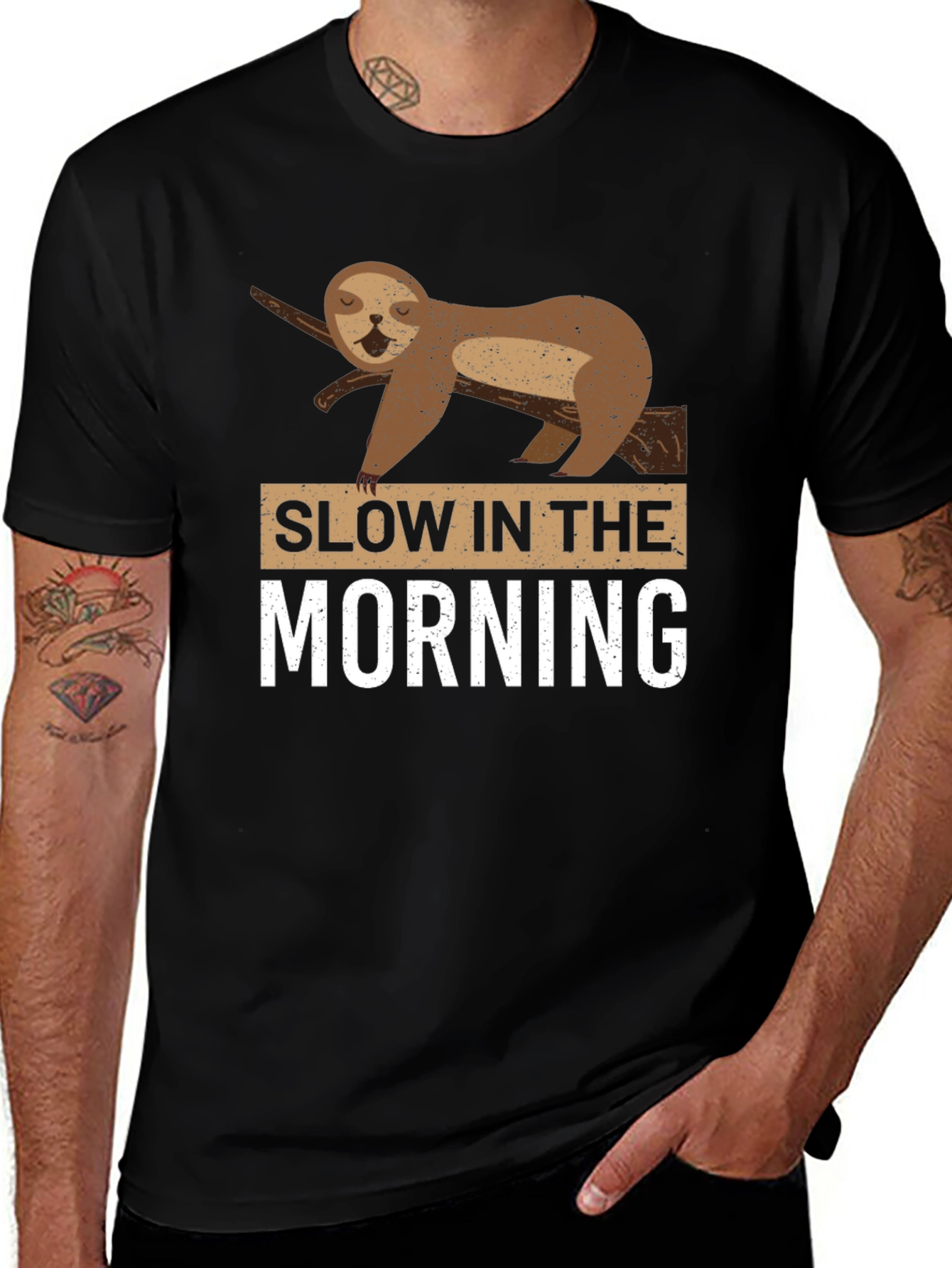 Variant 23 of Slow In The Morning Sloth Graphic Tee