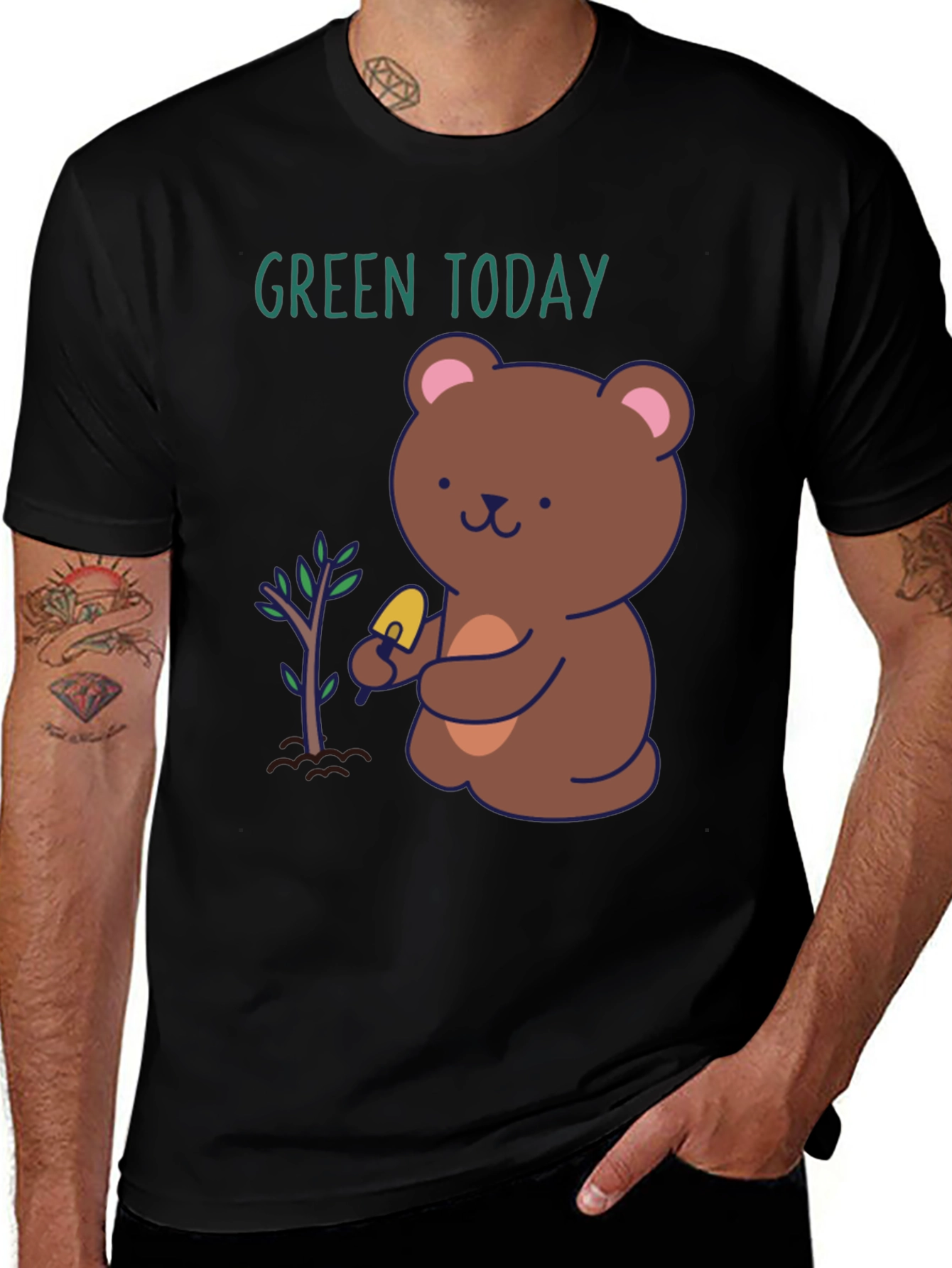 Variant 9 of Green Today Bear Planting T-Shirt