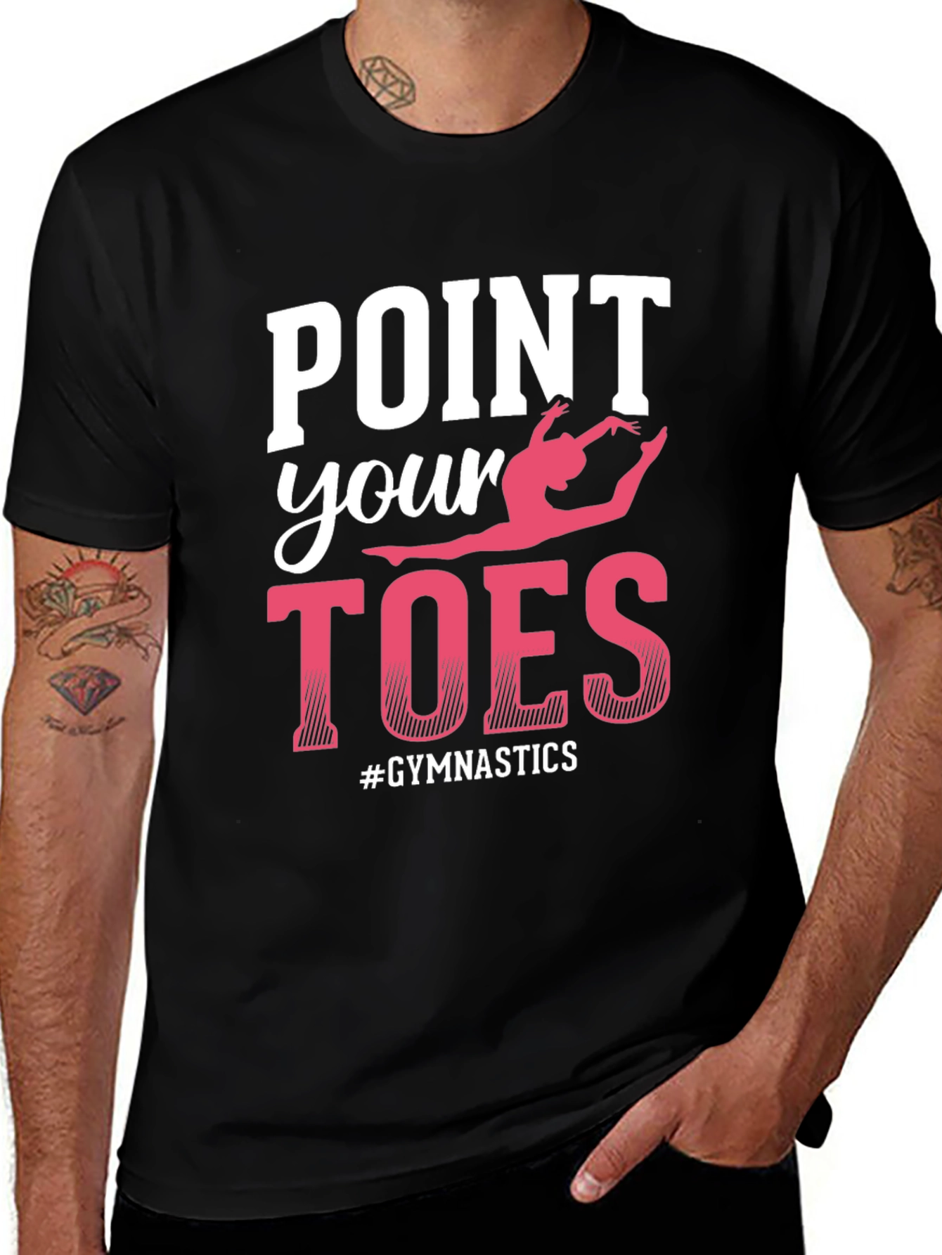 Variant 24 of Point Your Toes Gymnastics T-Shirt - Black