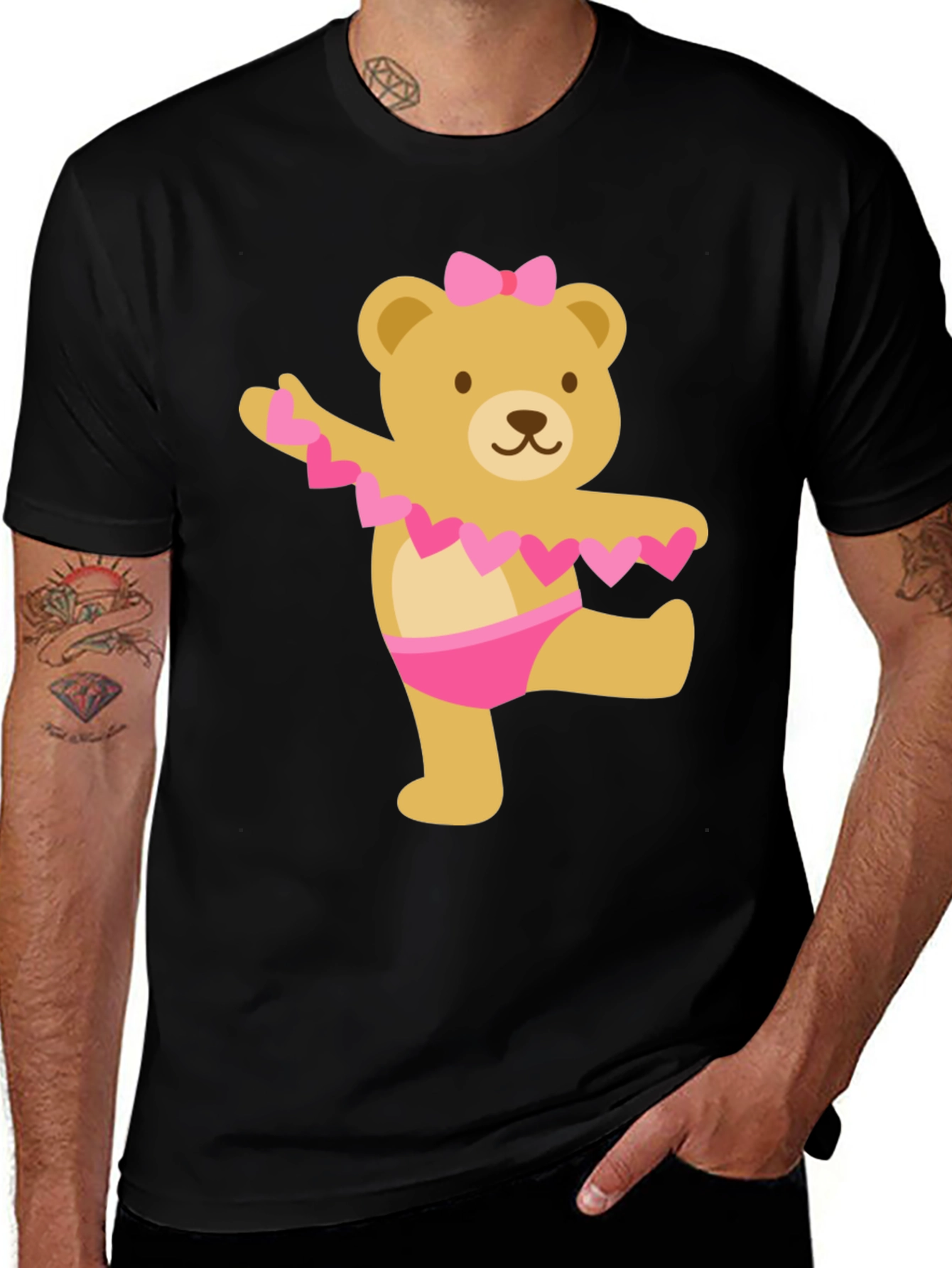 Variant 24 of Cute Bear Ballet Dancer Black T-Shirt