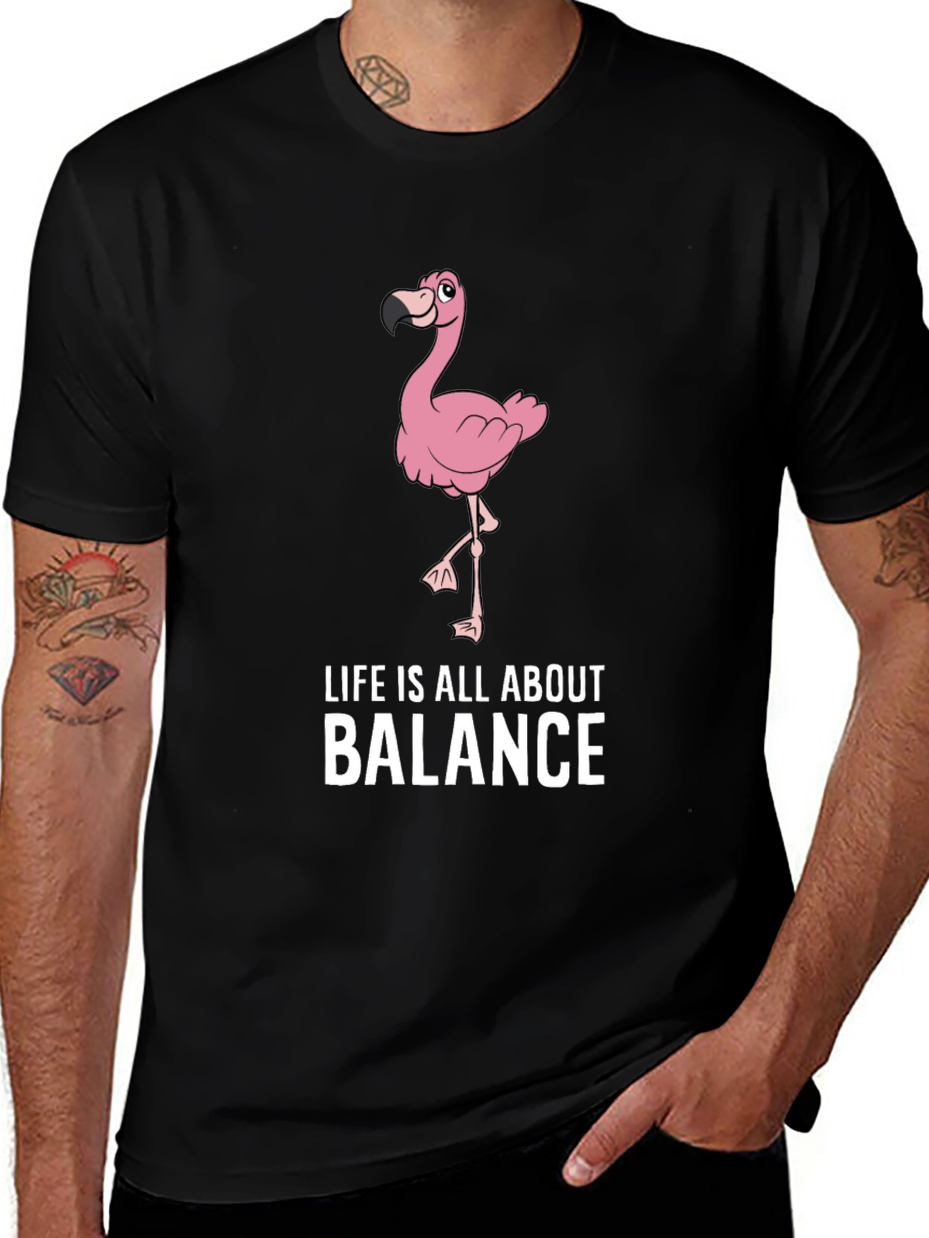 Variant 7 of Life is About Balance Flamingo T-Shirt