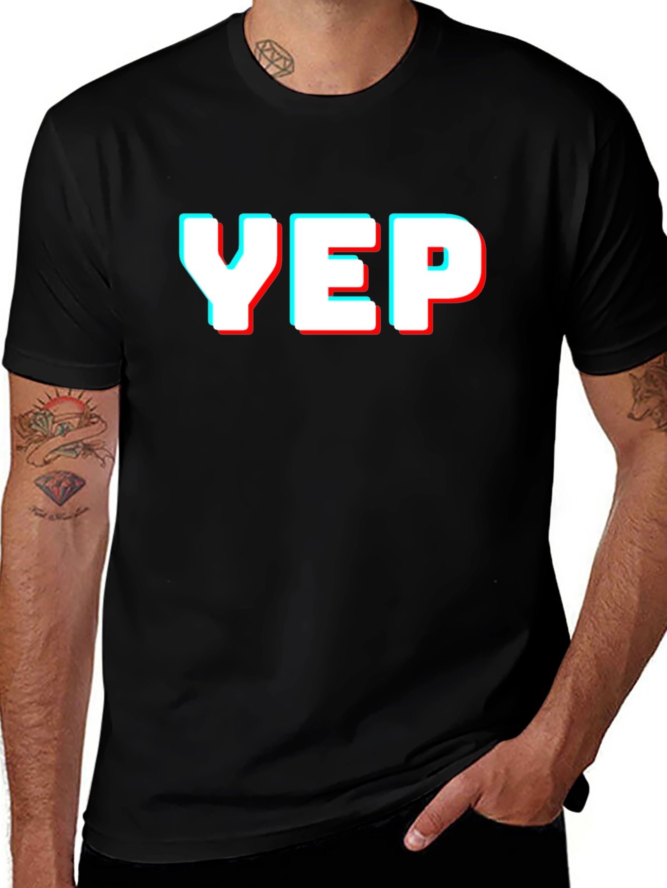 Variant 23 of Yep Graphic Tee - Trendy 3D Style