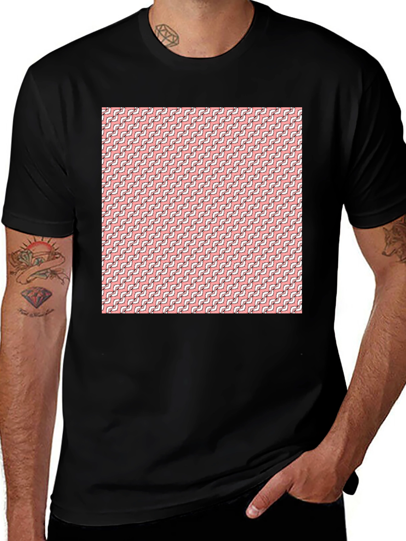 Variant 27 of Modern Pink Chain Link Graphic Tee