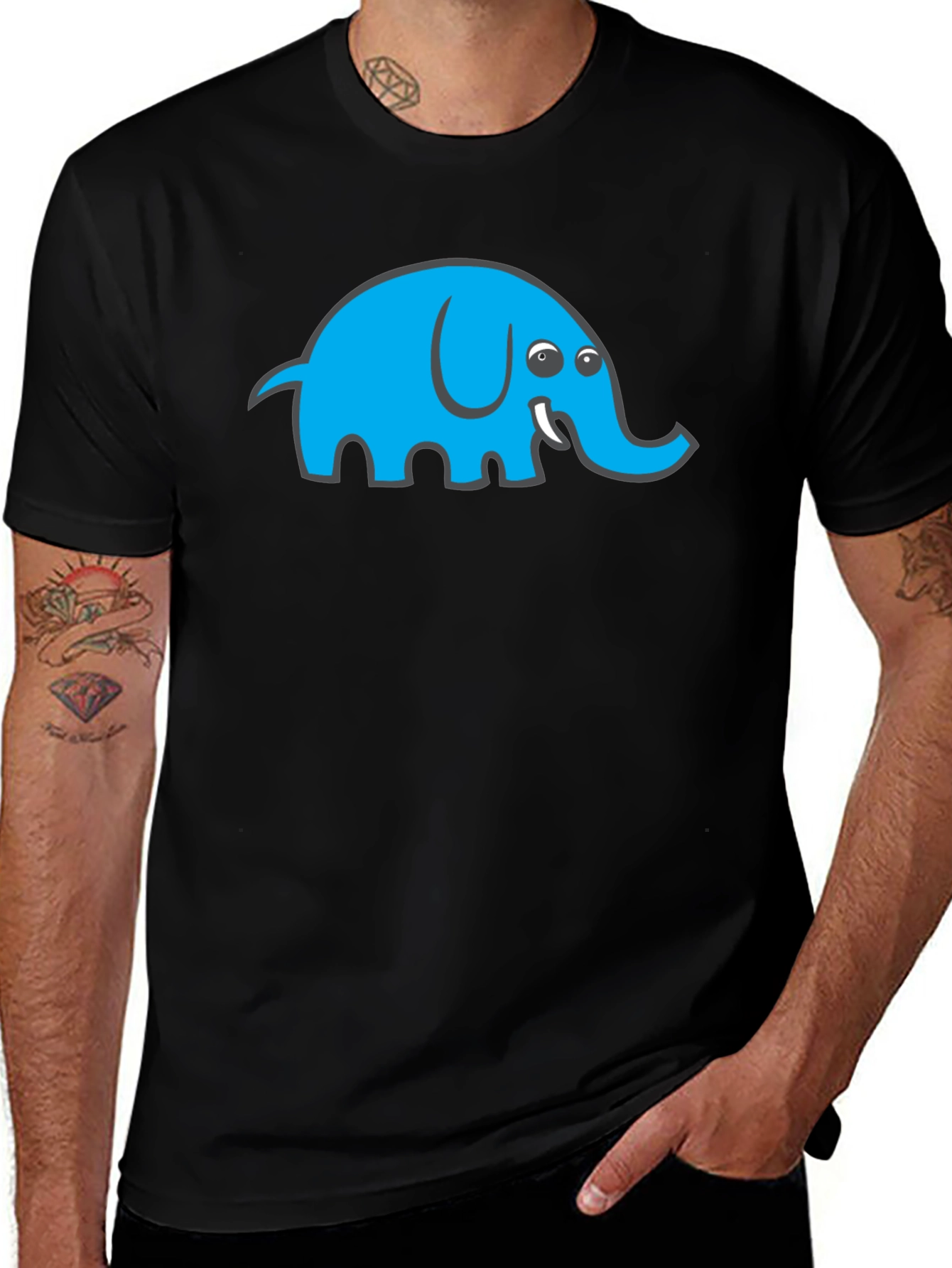 Blue Elephant Graphic T-Shirt - Casual Comfort