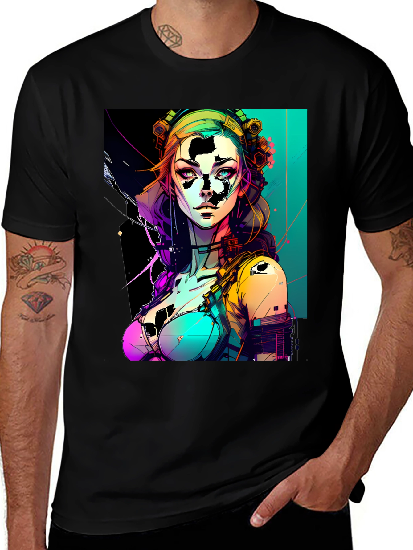 Cyberpunk Woman Graphic T-Shirt