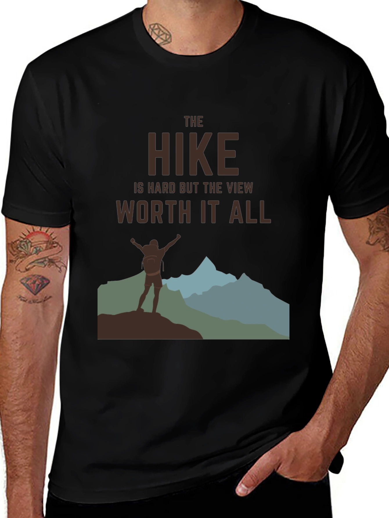 Variant 26 of The Hike Is Hard T-Shirt - Mountain Adventure Tee