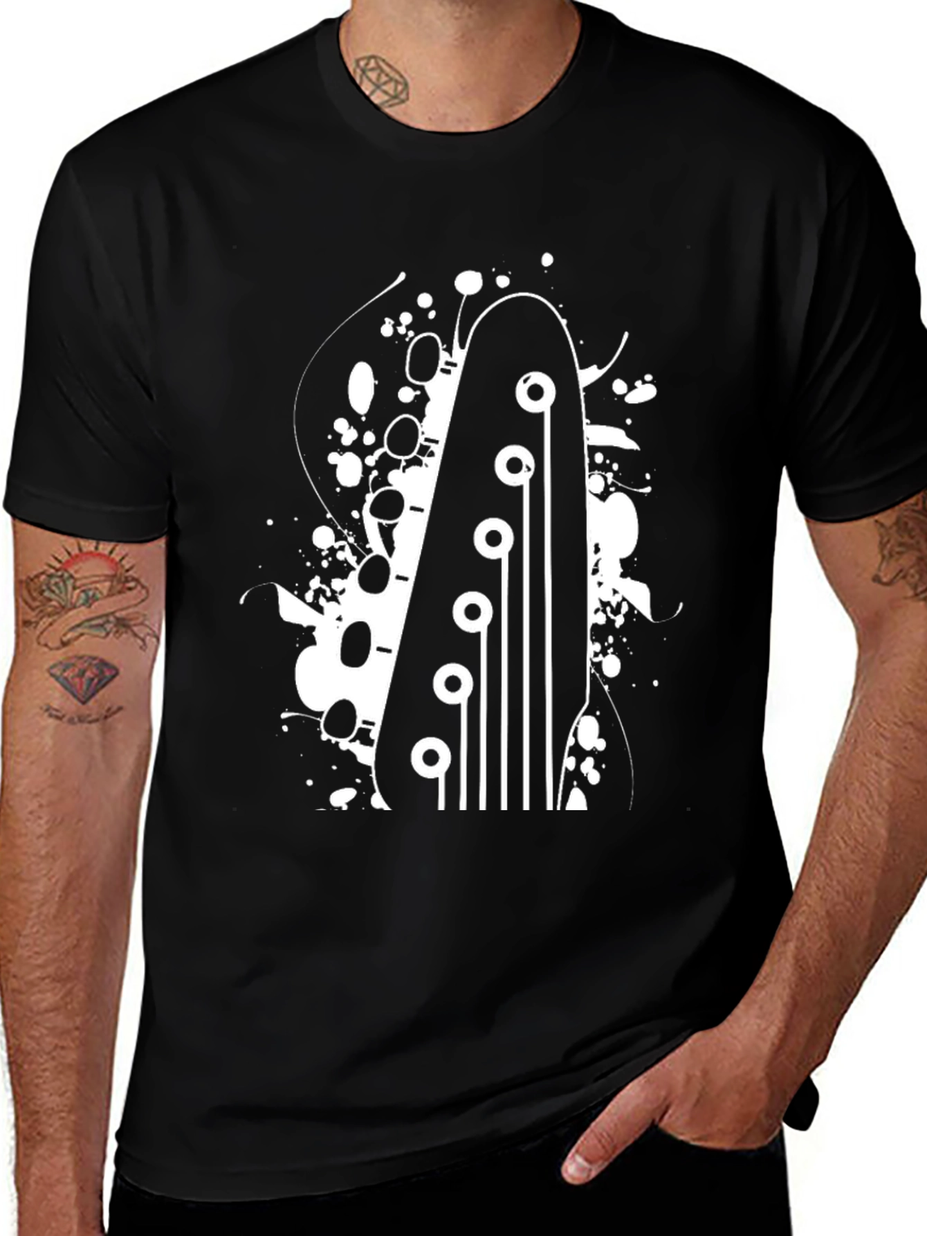 Variant 19 of Black Guitar Graphic T-Shirt