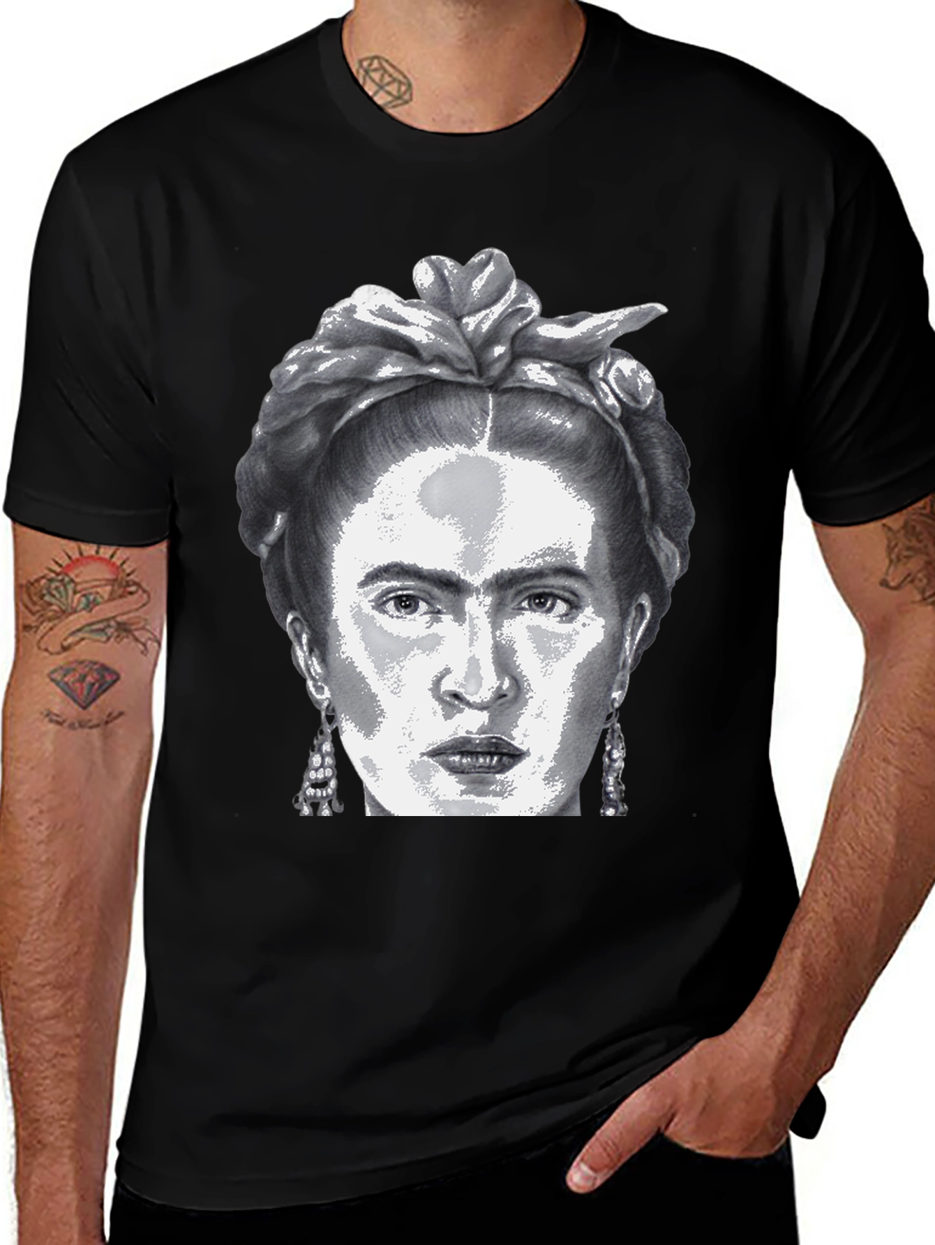 Frida Kahlo Graphic Tee - Black Cotton T-Shirt