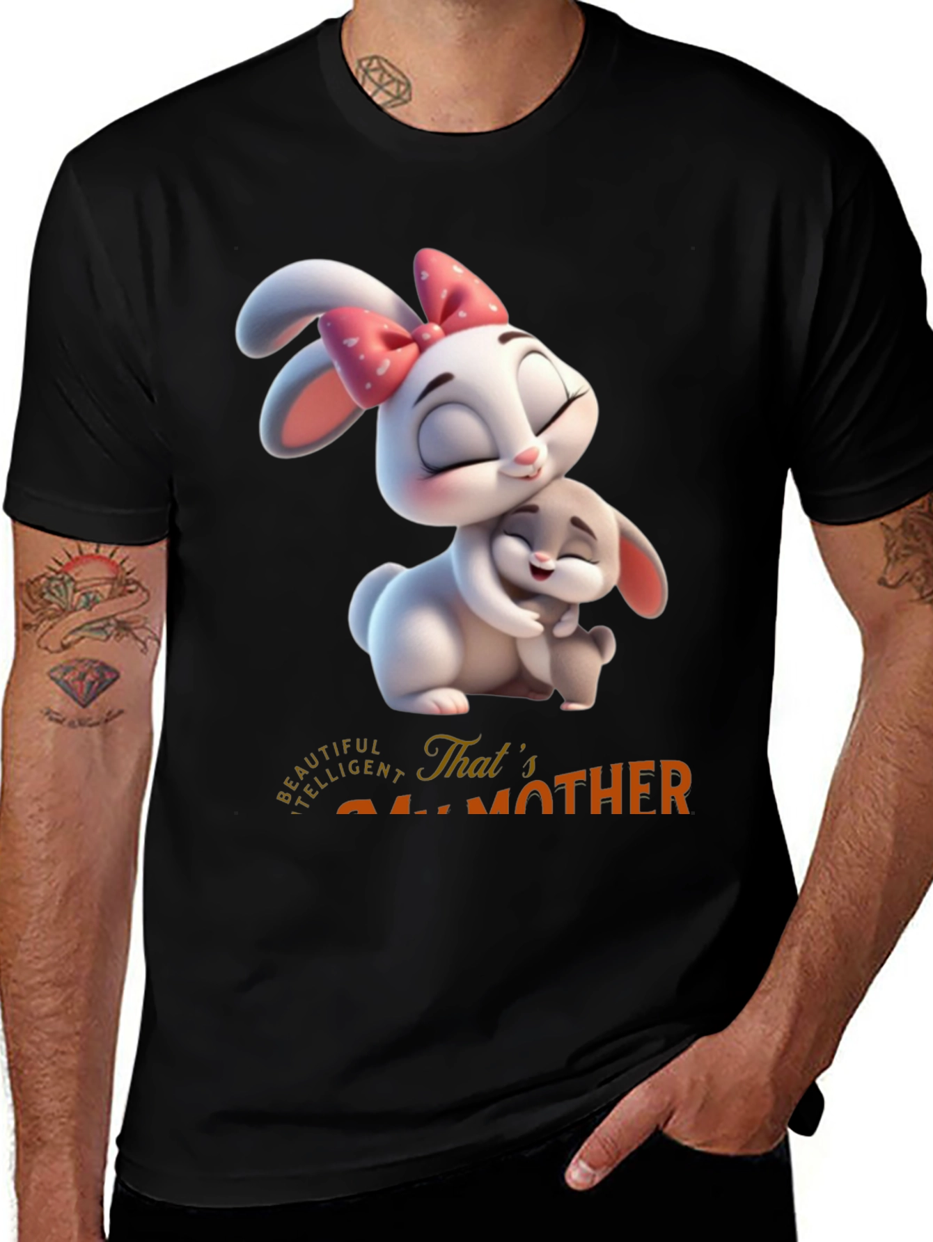 Variant 22 of Cute Bunny 'Mother' Graphic Tee
