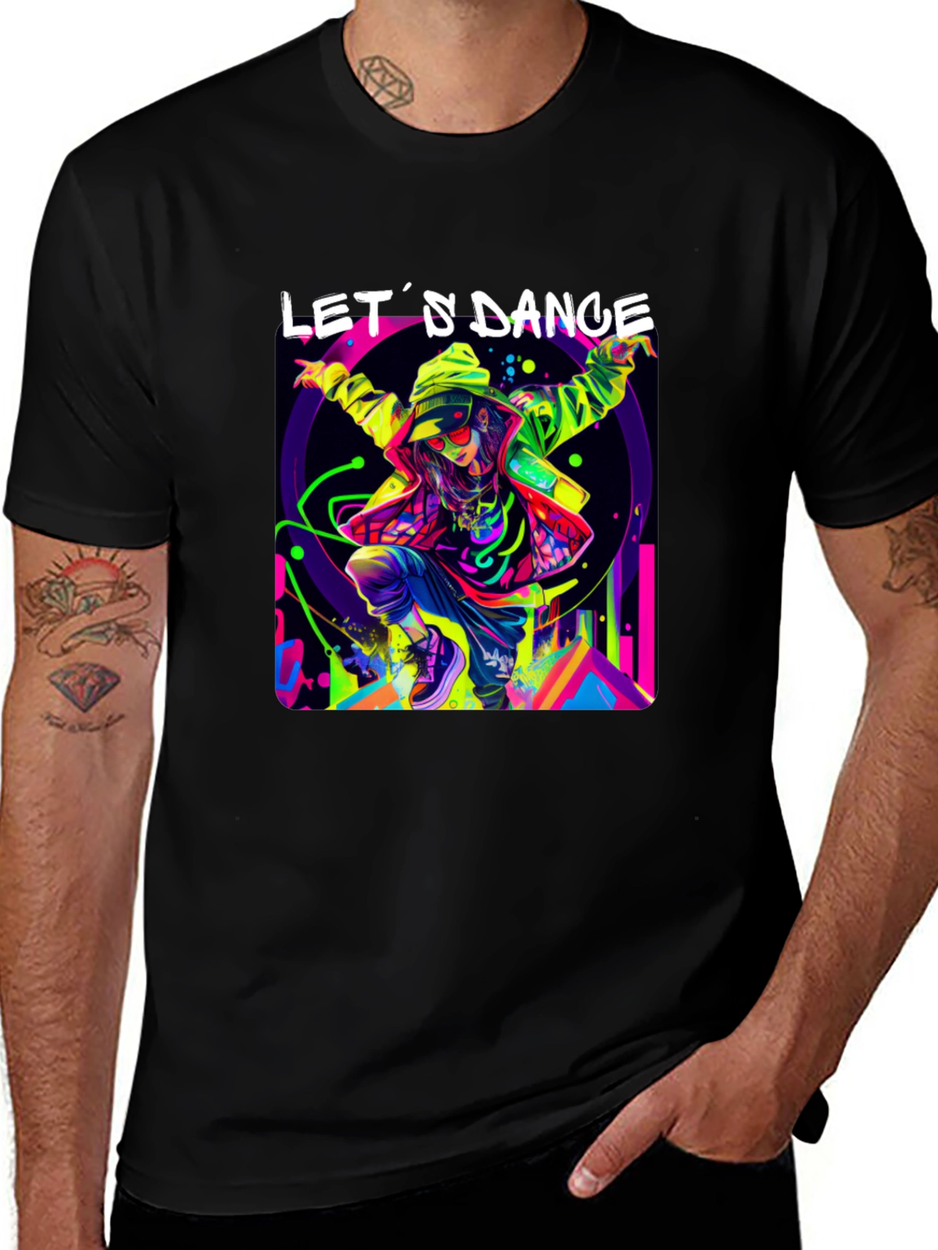 Variant 5 of Let's Dance Graphic Tee - Stylish Black T-Shirt