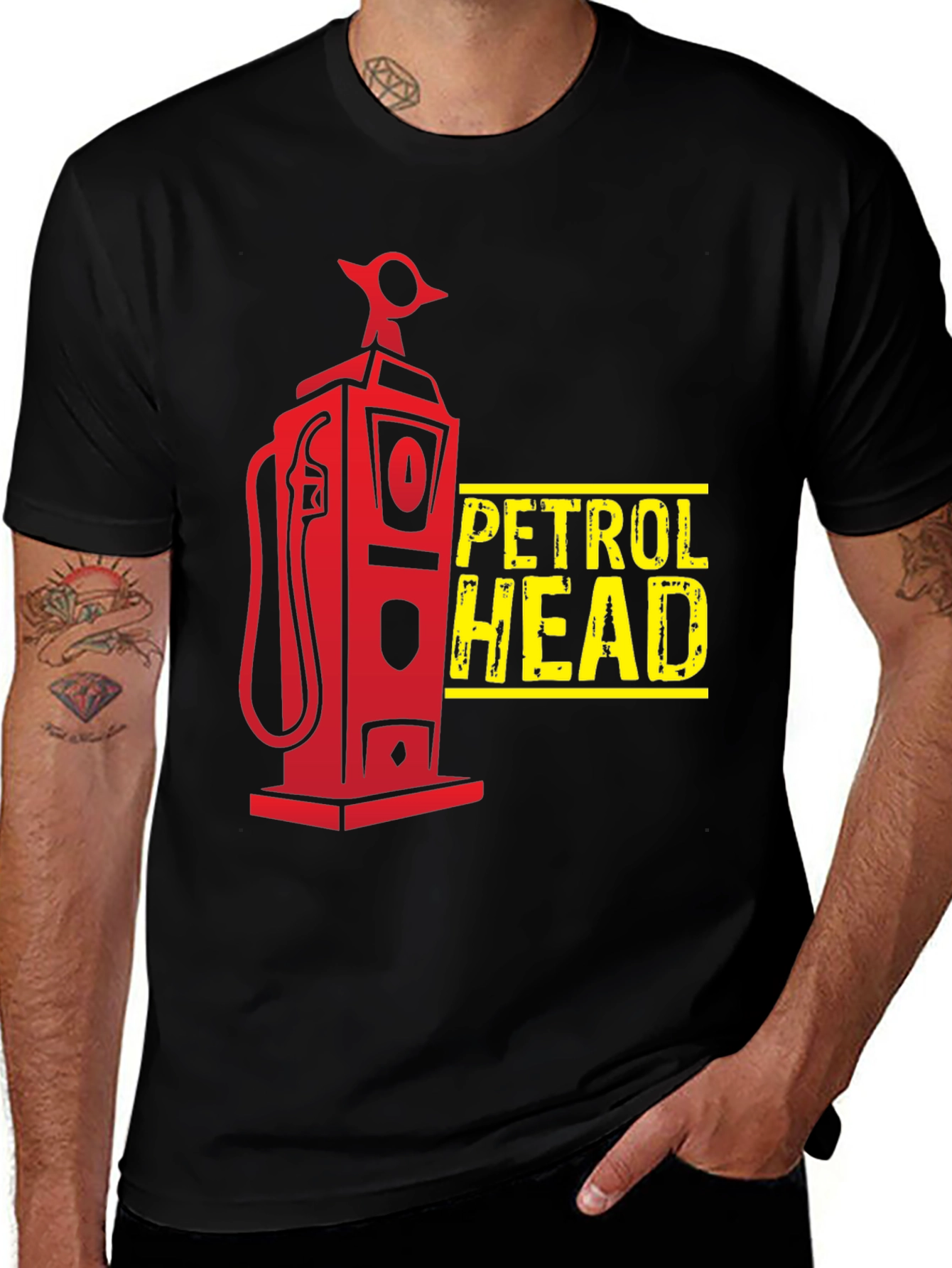 Variant 9 of Petrol Head Graphic Tee - Black Cotton