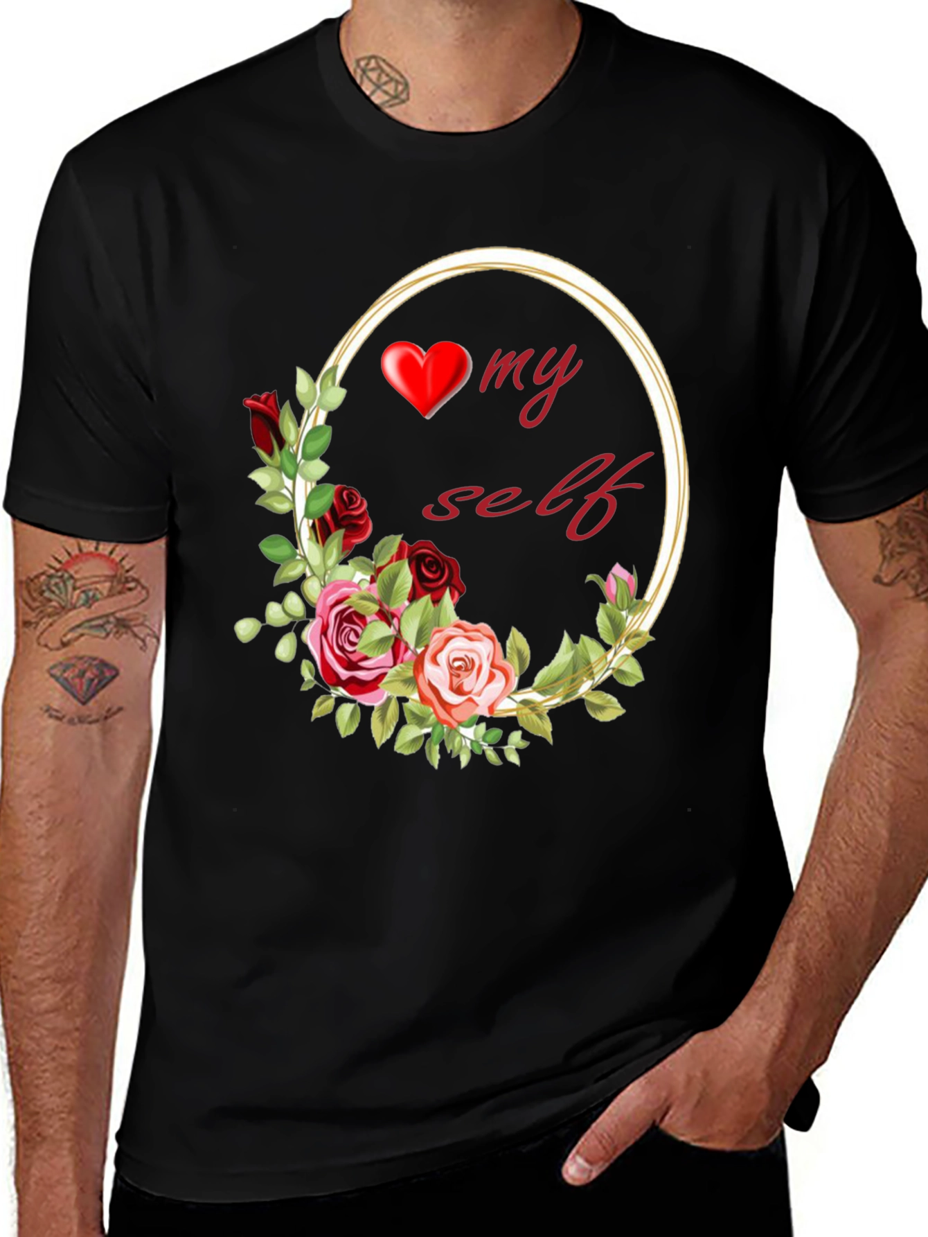 Variant 29 of Love Myself Floral Graphic T-Shirt