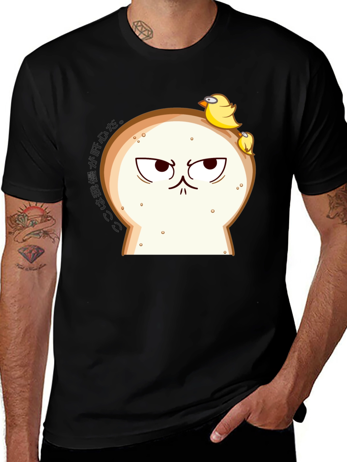 Variant 14 of Funny Angry Bread & Chicks Black T-Shirt
