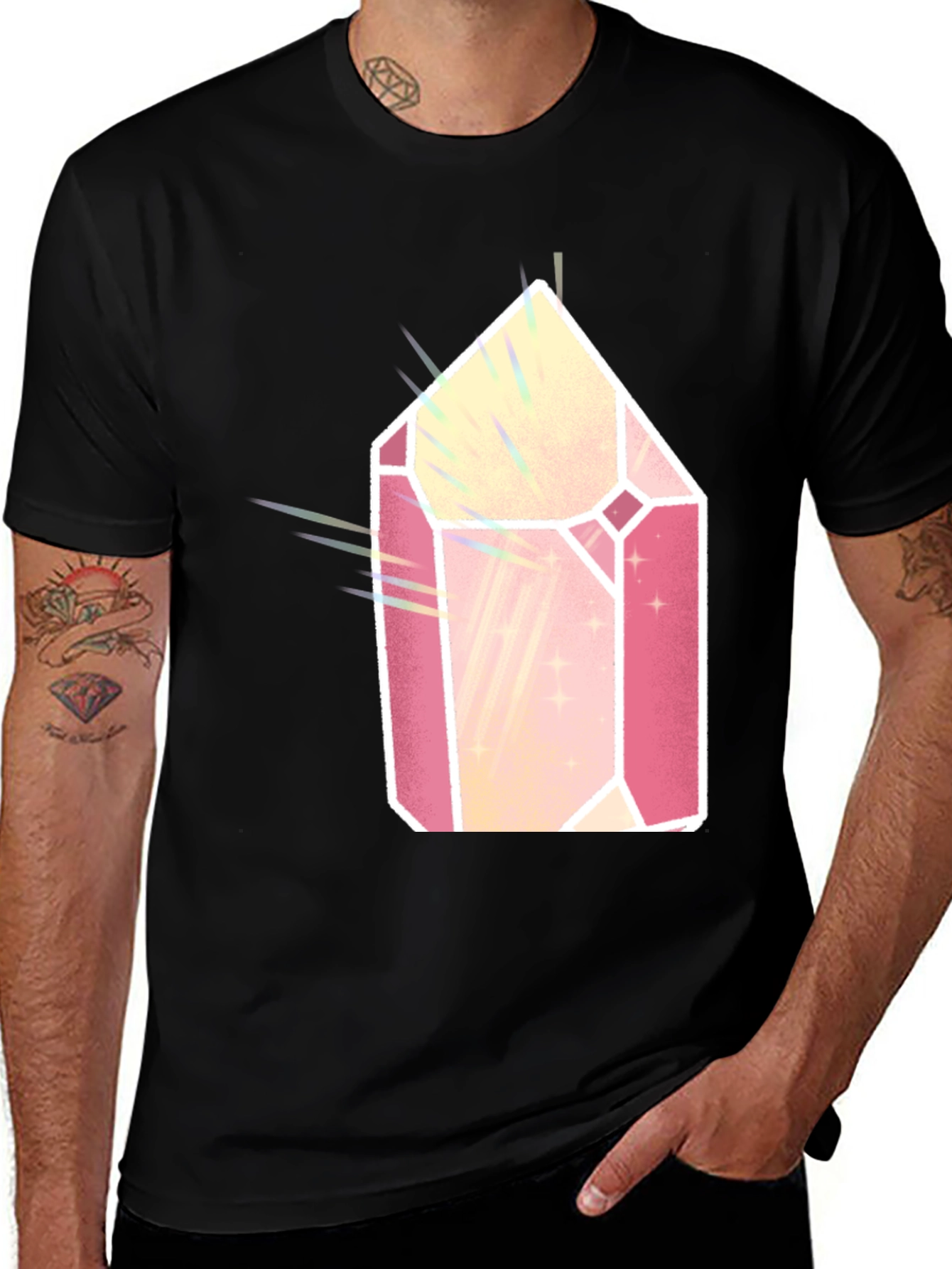 Variant 22 of Crystal Graphic T-Shirt - Stylish Gemstone Tee