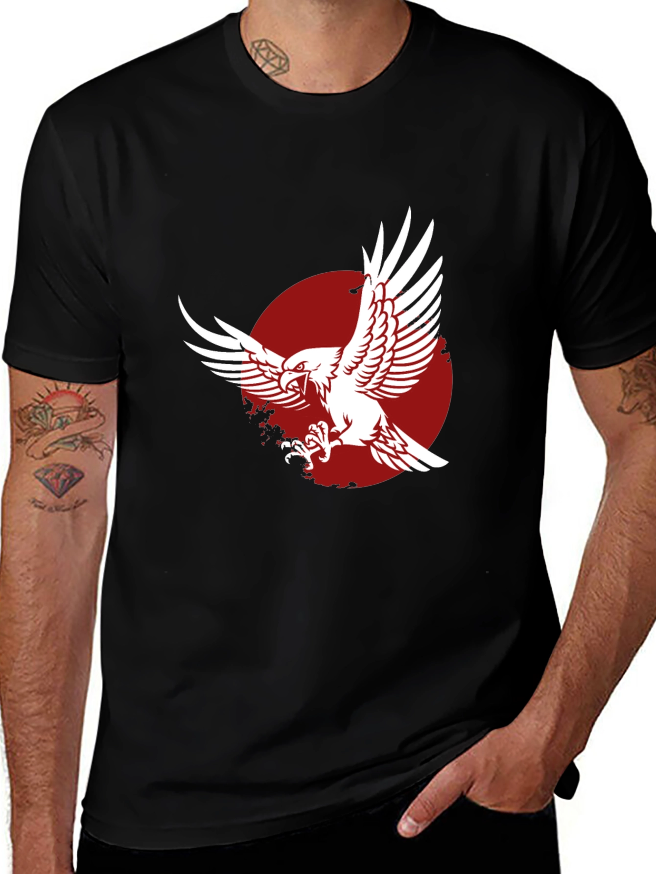 Variant 24 of Eagle Graphic Tee - Black Stylish Design